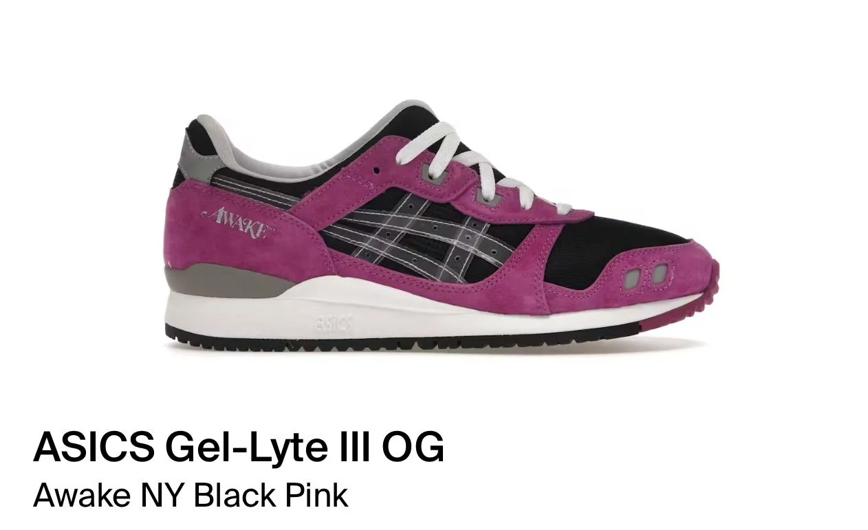 Product image for ASICS Gel-Lyte III OG Awake NY Black Pink 10.5M