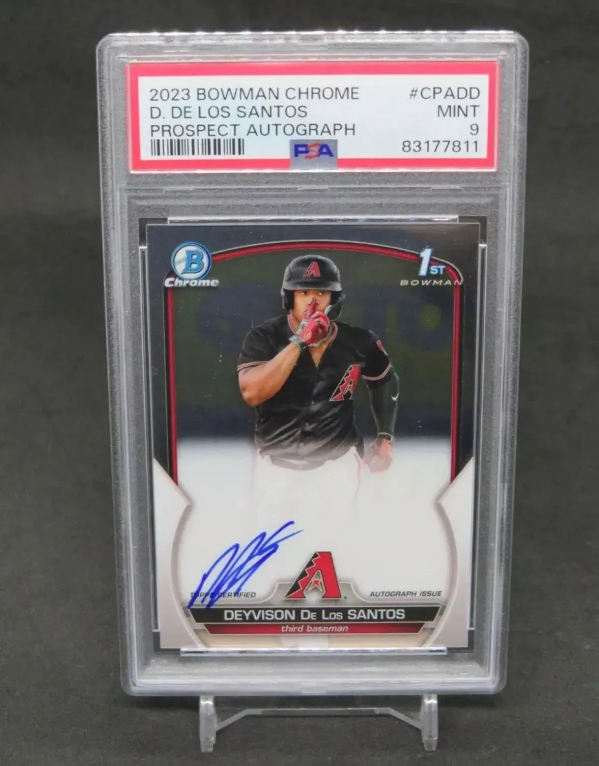 Product image for Deyvison De Los Santos 1st Bowman Chrome Auto PSA 9