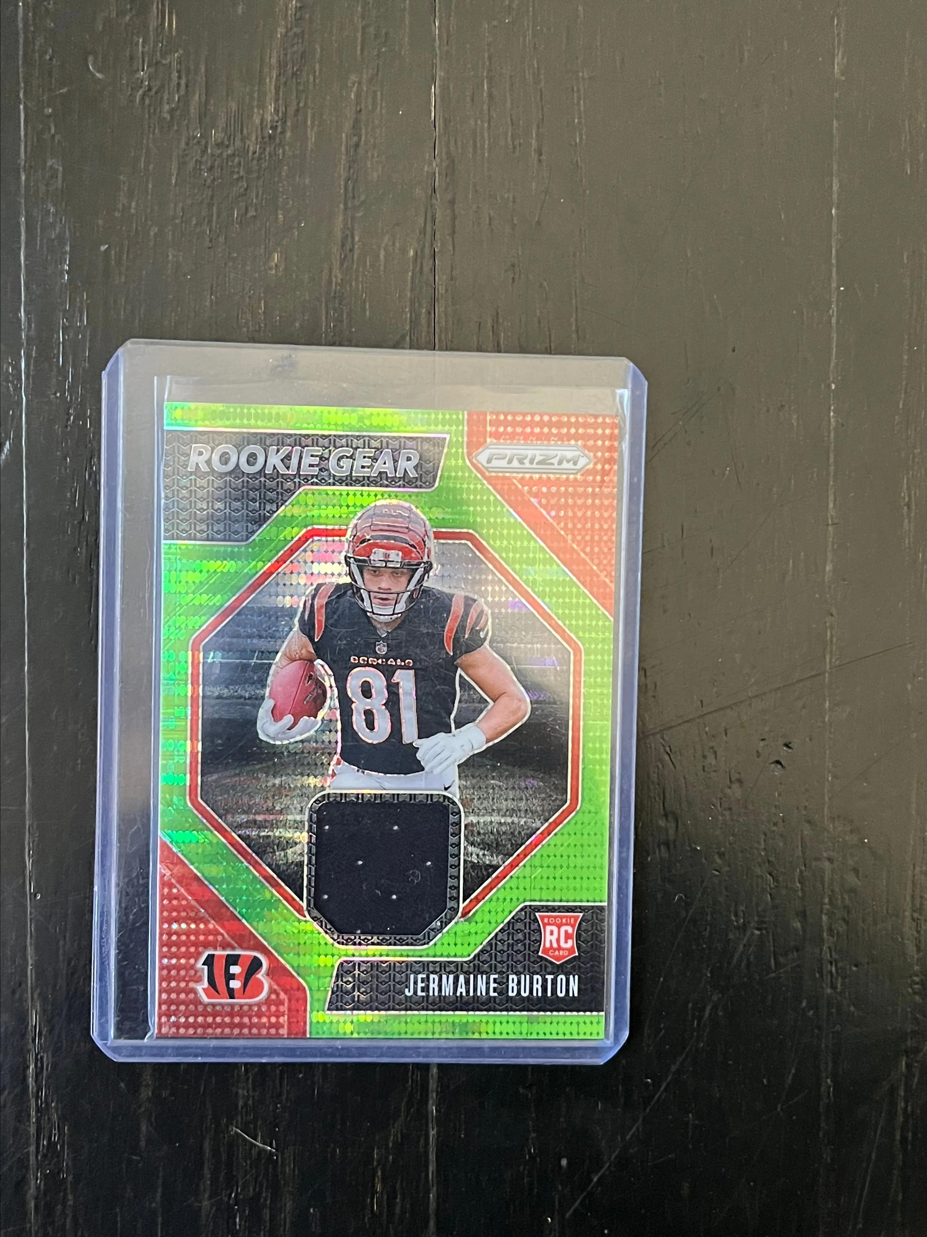 Product image for Jermaine Burton green pulsar rookie patch