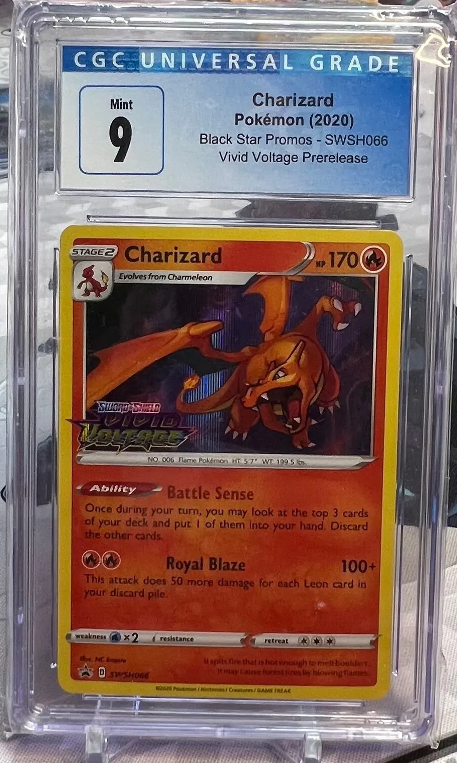 Product image for 2020 Black Star Promos Charizard Vivid Voltage Prerelease CGC 9.0