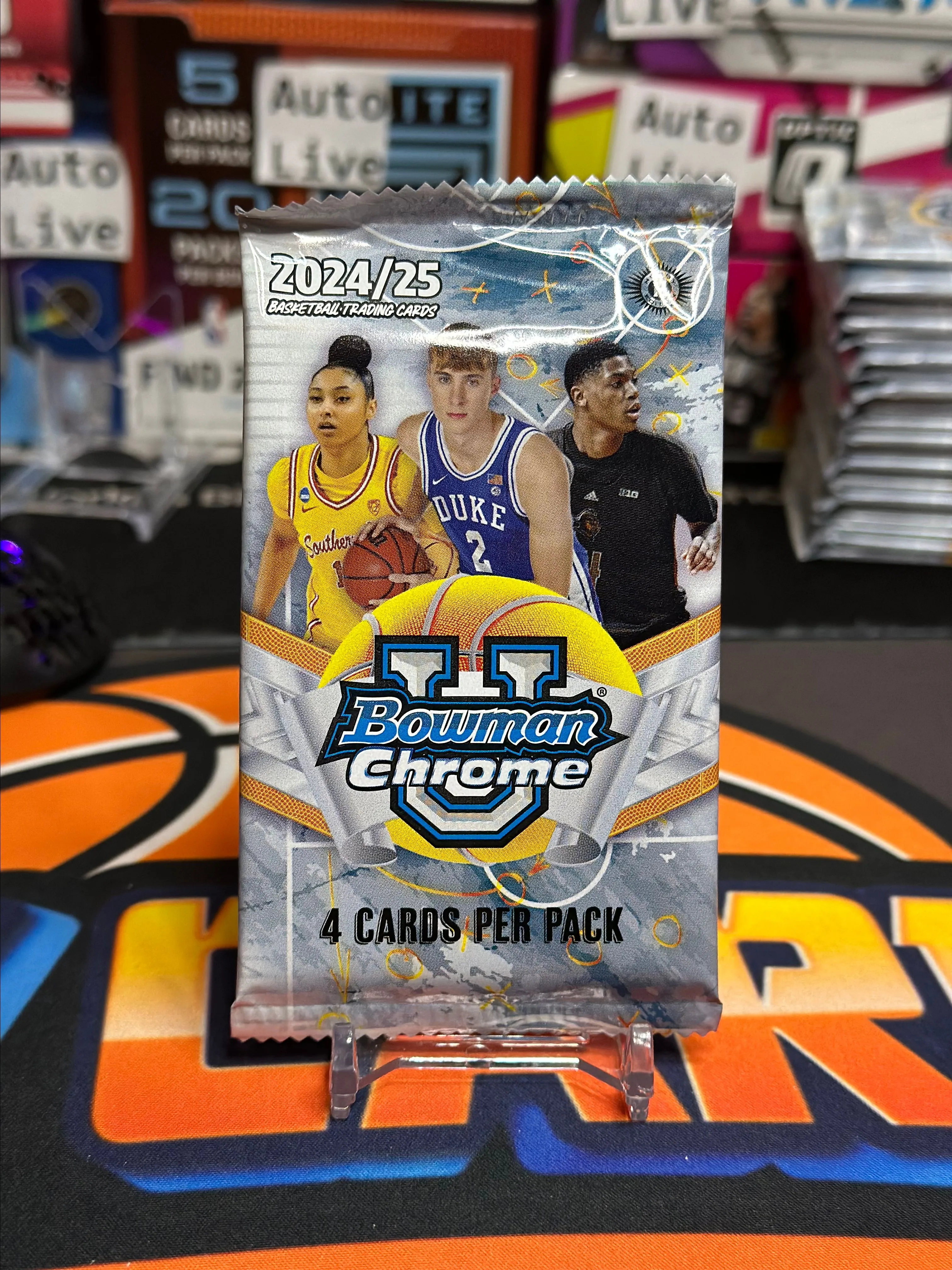 Product image for 1 2024-25 Bowman University Chrome Pack(2 Autos Live)