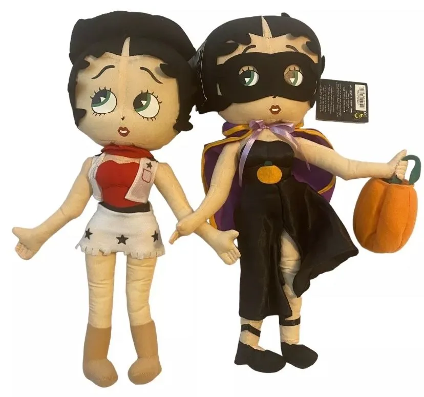 Product image for 2- Kelly Toy Betty Boop 16.5” Plush 1 Western 1 Halloween Kitty New With Tags