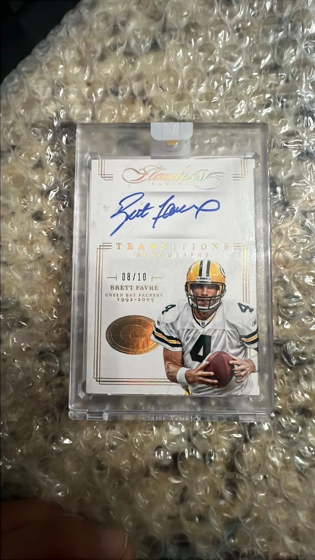 Product image for Panini Flawless Brett Favre Transitions Auto 8/10