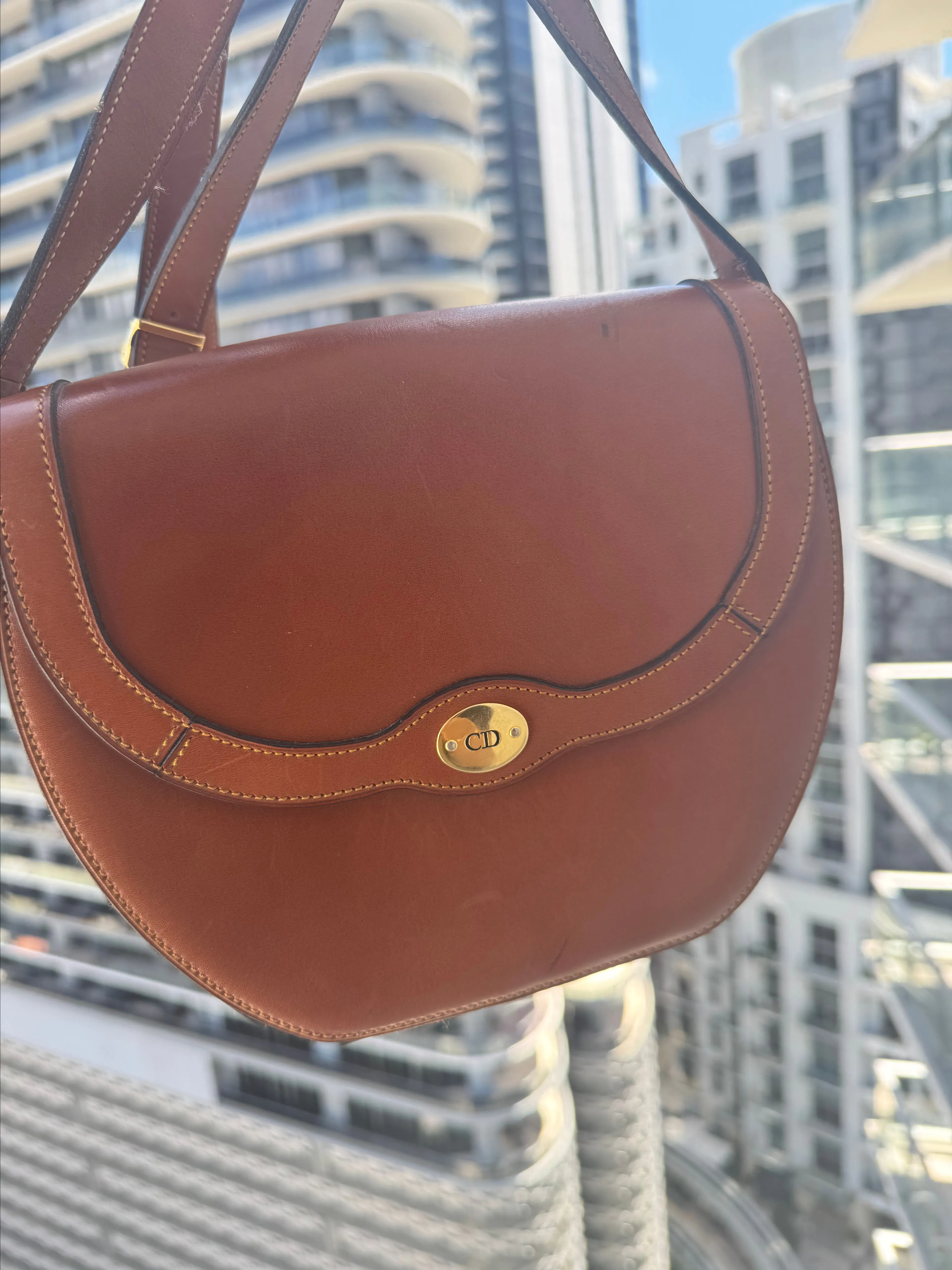 Product image for 74. Christian Dior Vintage Leather Crossbody Bag