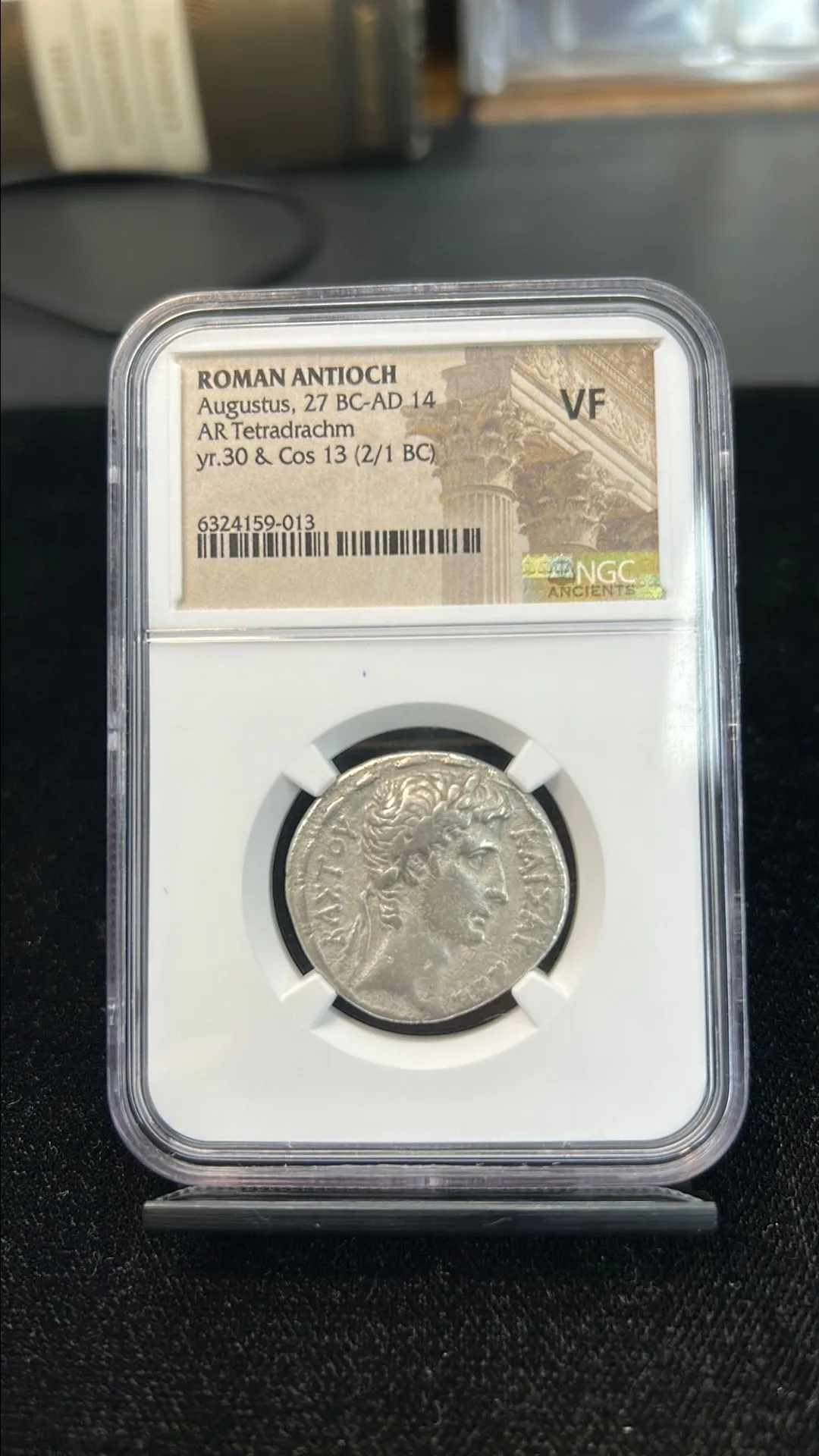 Product image for Augustus Tetradrachm 2 BC     NGC VF