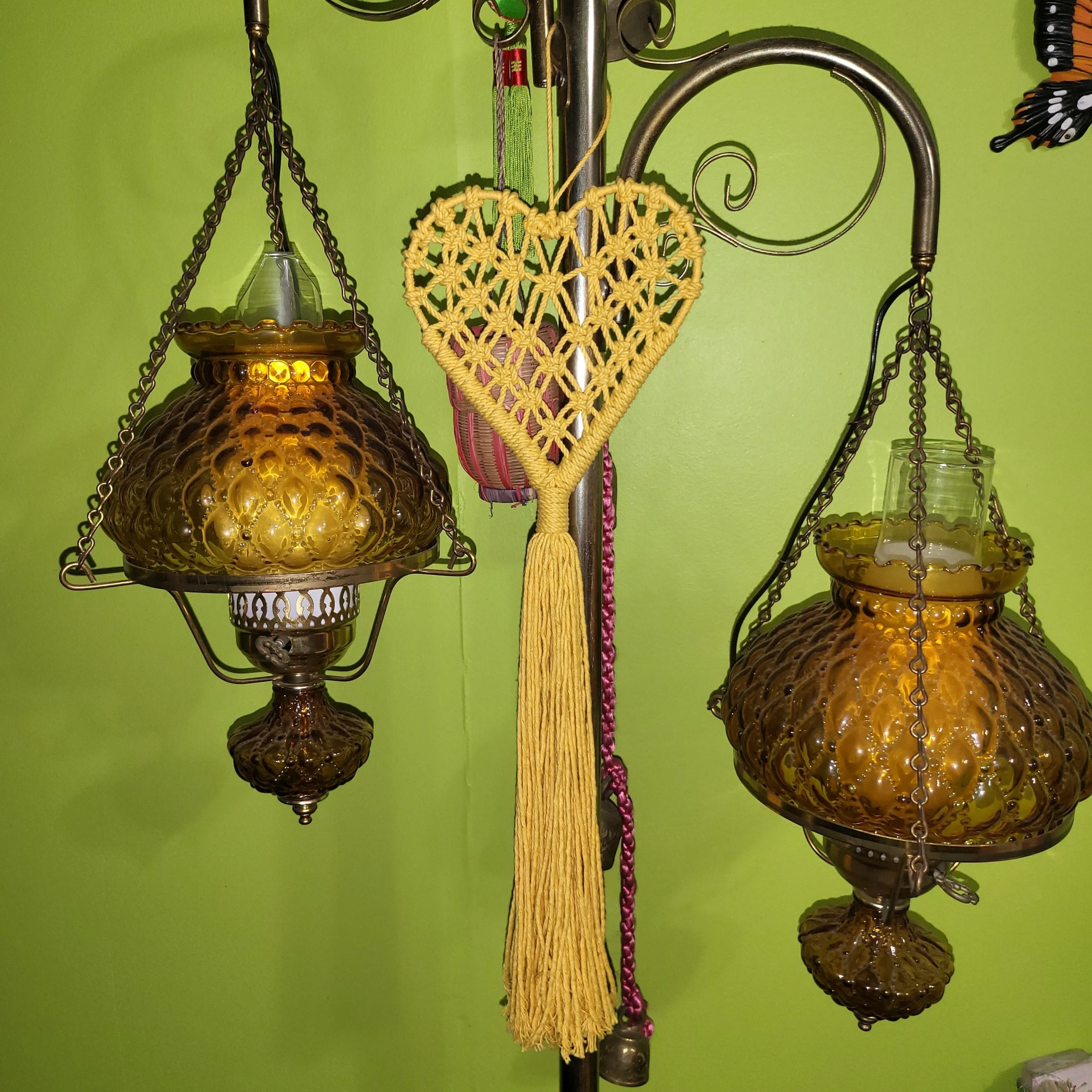 Product image for Yellow Macrame Heart Cottagecore Valentine