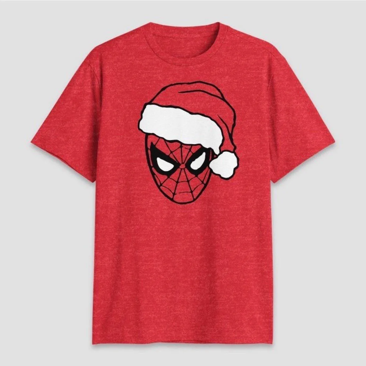 Product image for Men’s Size Large Marvel Spider-Man Spiderman Santa Christmas Holiday Tshirt