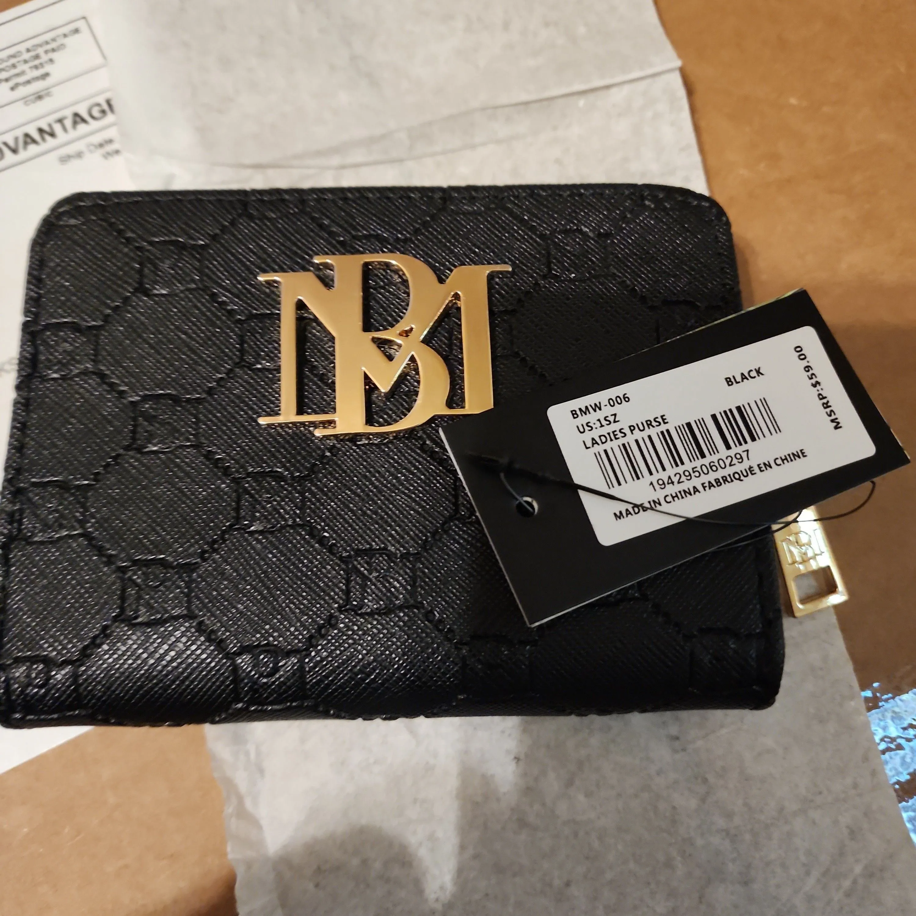 Product image for vegan leather badgley mischka wallet