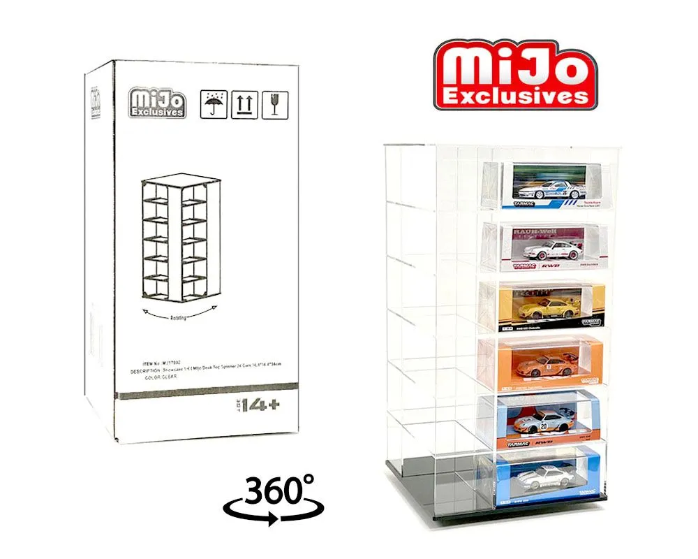 Product image for Showcase 1:64 Large 24-Car Display Desk Top Spinner (8″x 8″x16.5″) – MiJo Exclusives
