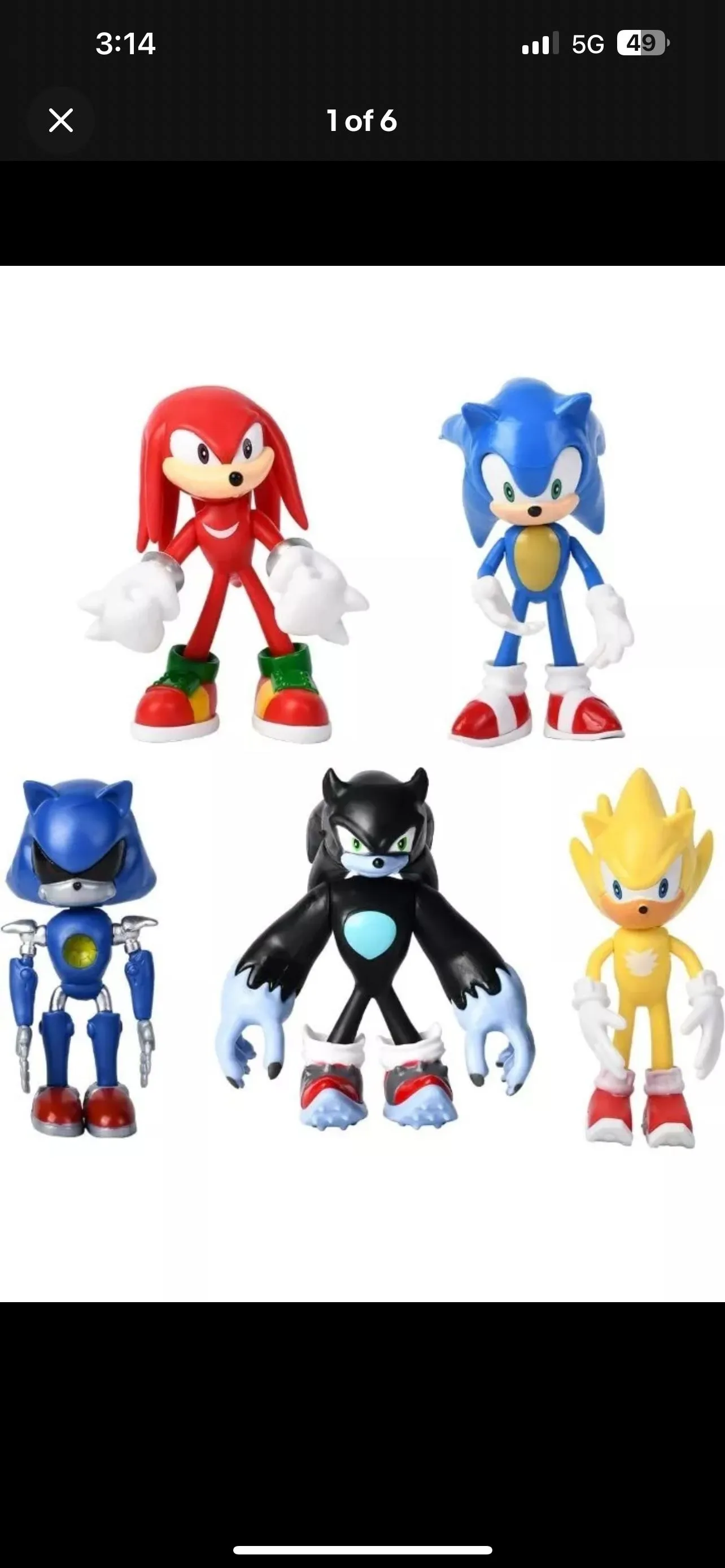 Product image for Sonic the Hedgehog Classic Collection 5 pcs Movable Joint Action Figures 5 inch