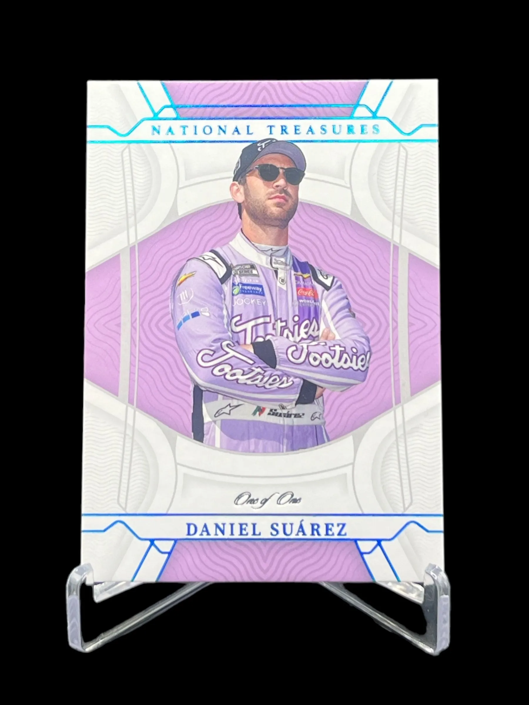 Product image for 2022 Panini National Treasures Daniel Suarez Holo Platinum Blue ONE OF ONE #9