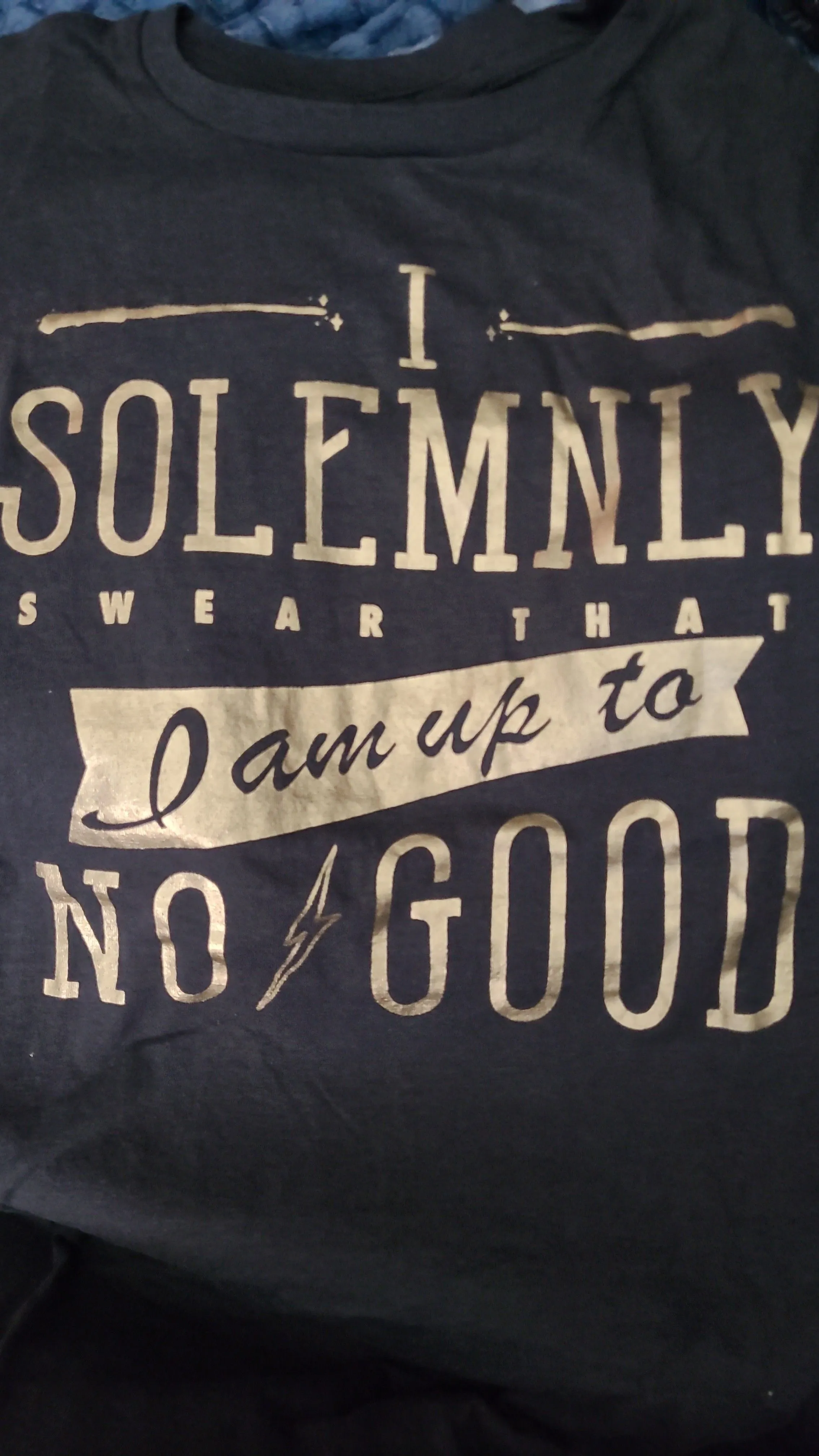 Product image for Harry Potter Womens Large Hogwarts I Solemnly Swear That I Am Up To No Good Short Sleeve Tee