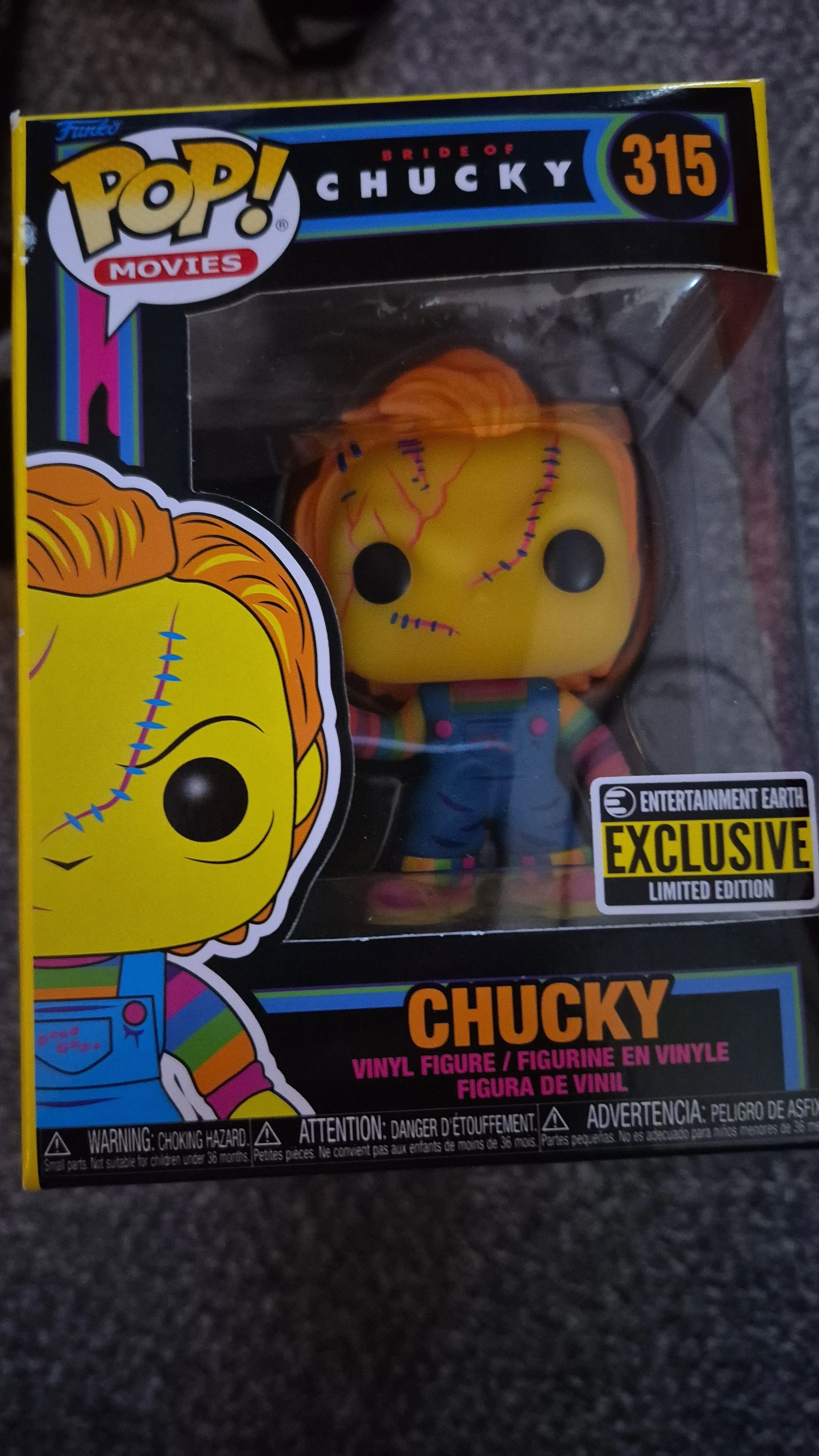 Product image for Funko Pop! - CHUCKY (Black Light) - Bride of Chucky - EE Exclusive - 315