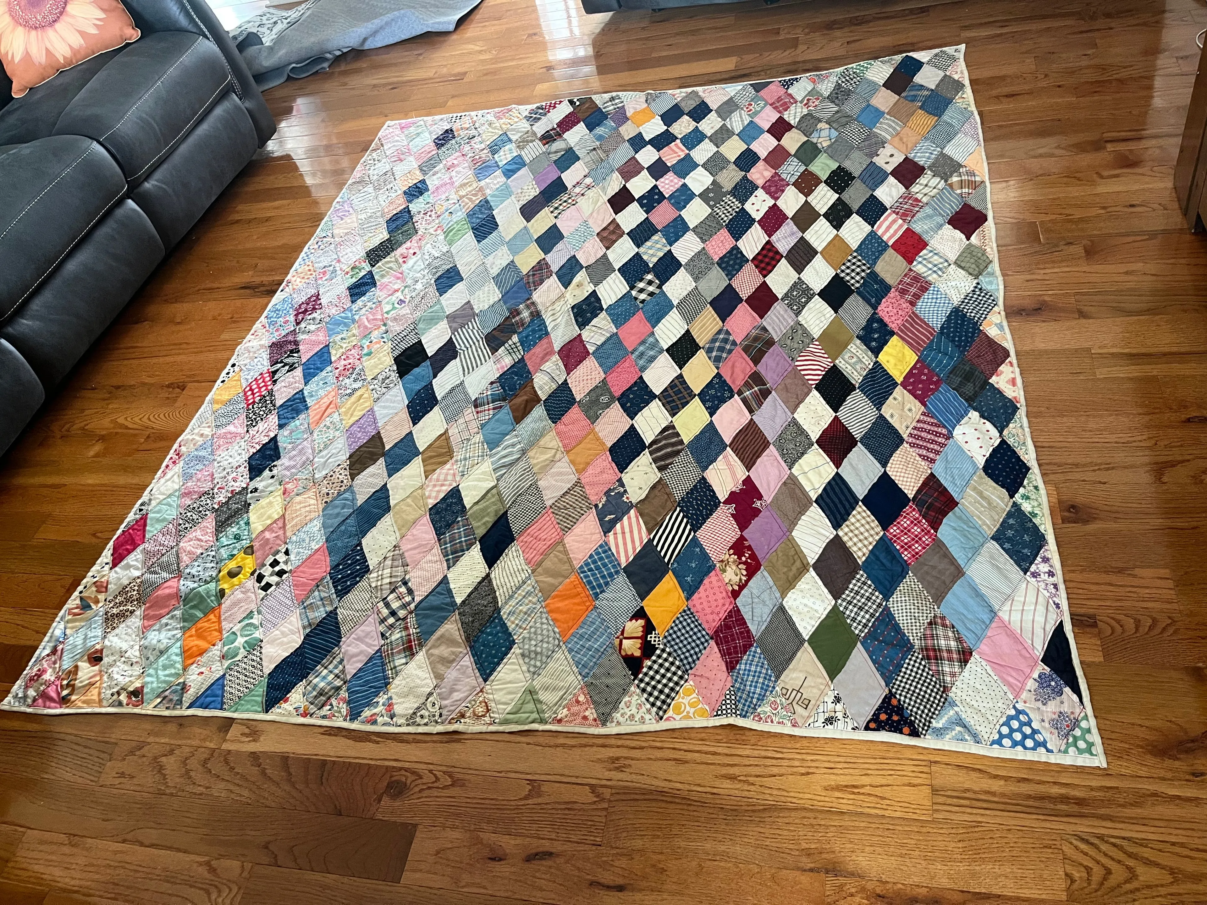 Product image for Vintage handmade patchwork quilt