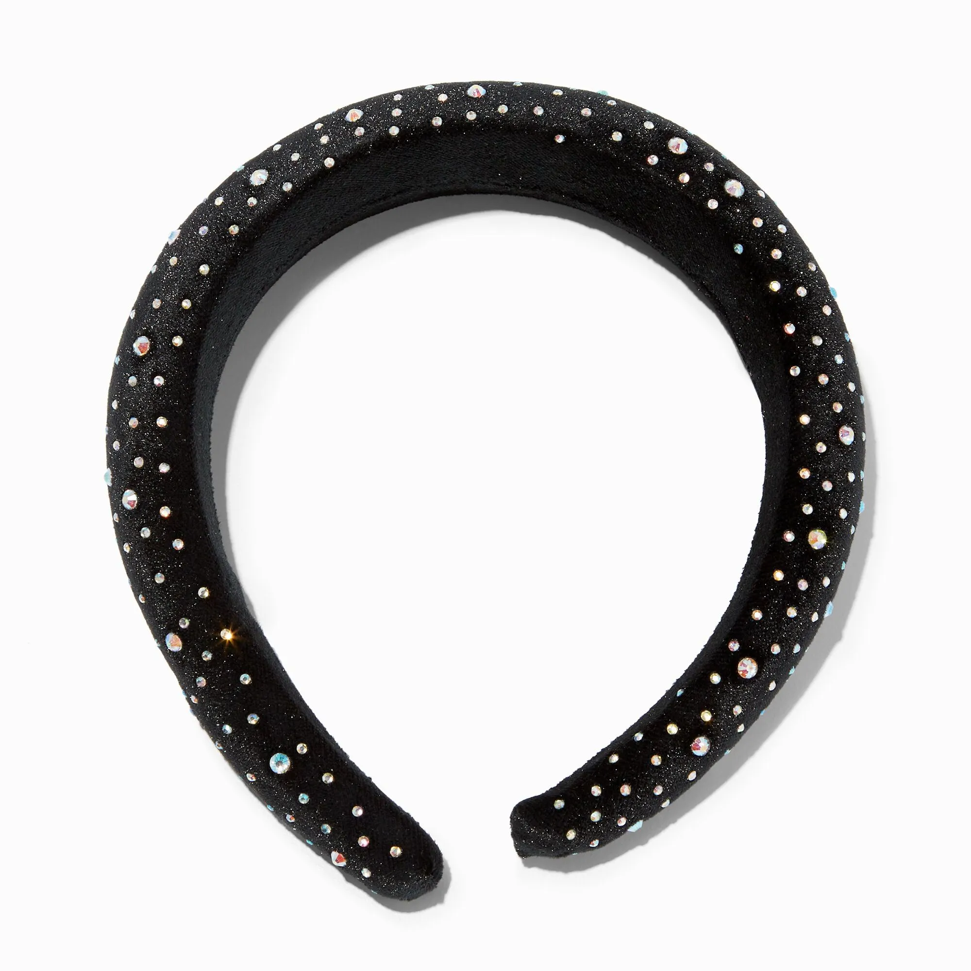 Product image for Claire's Black Velvet Embellished Puffy Headband