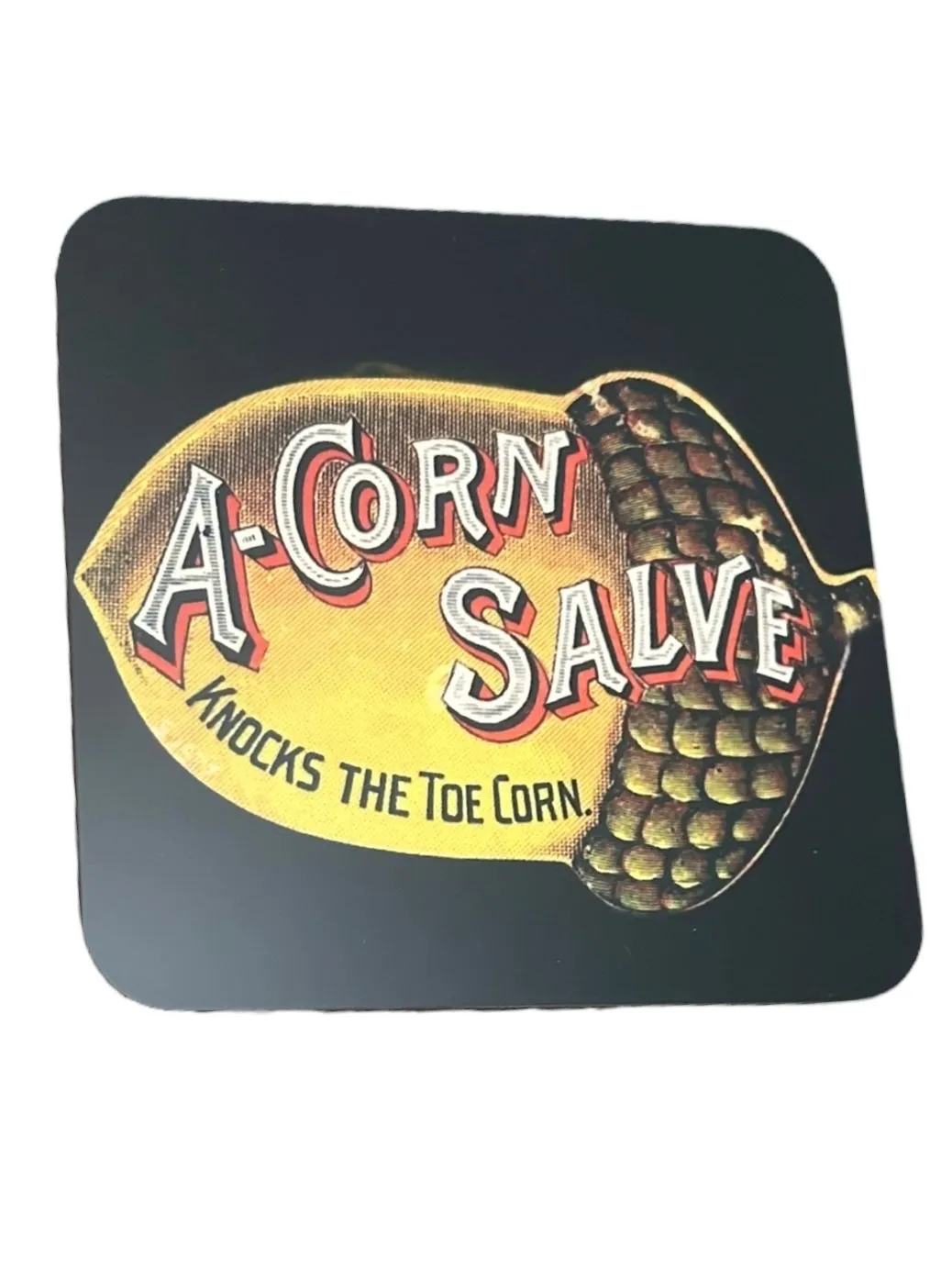 Product image for BIN* Acorn Toe Corn Salve Cork Backed Coaster