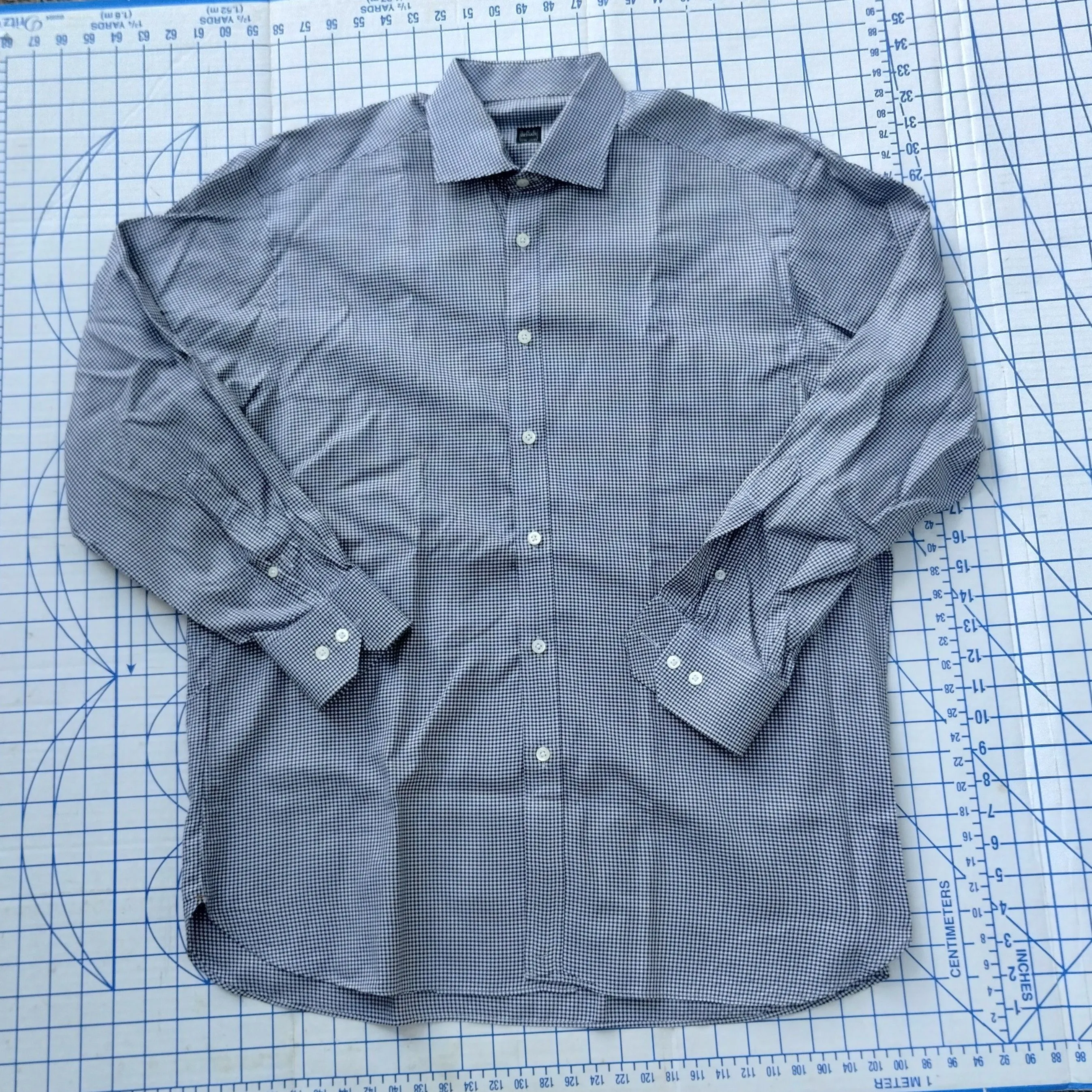 Product image for Ike Behar New York Dress Shirt L 100% Cotton Black/White
