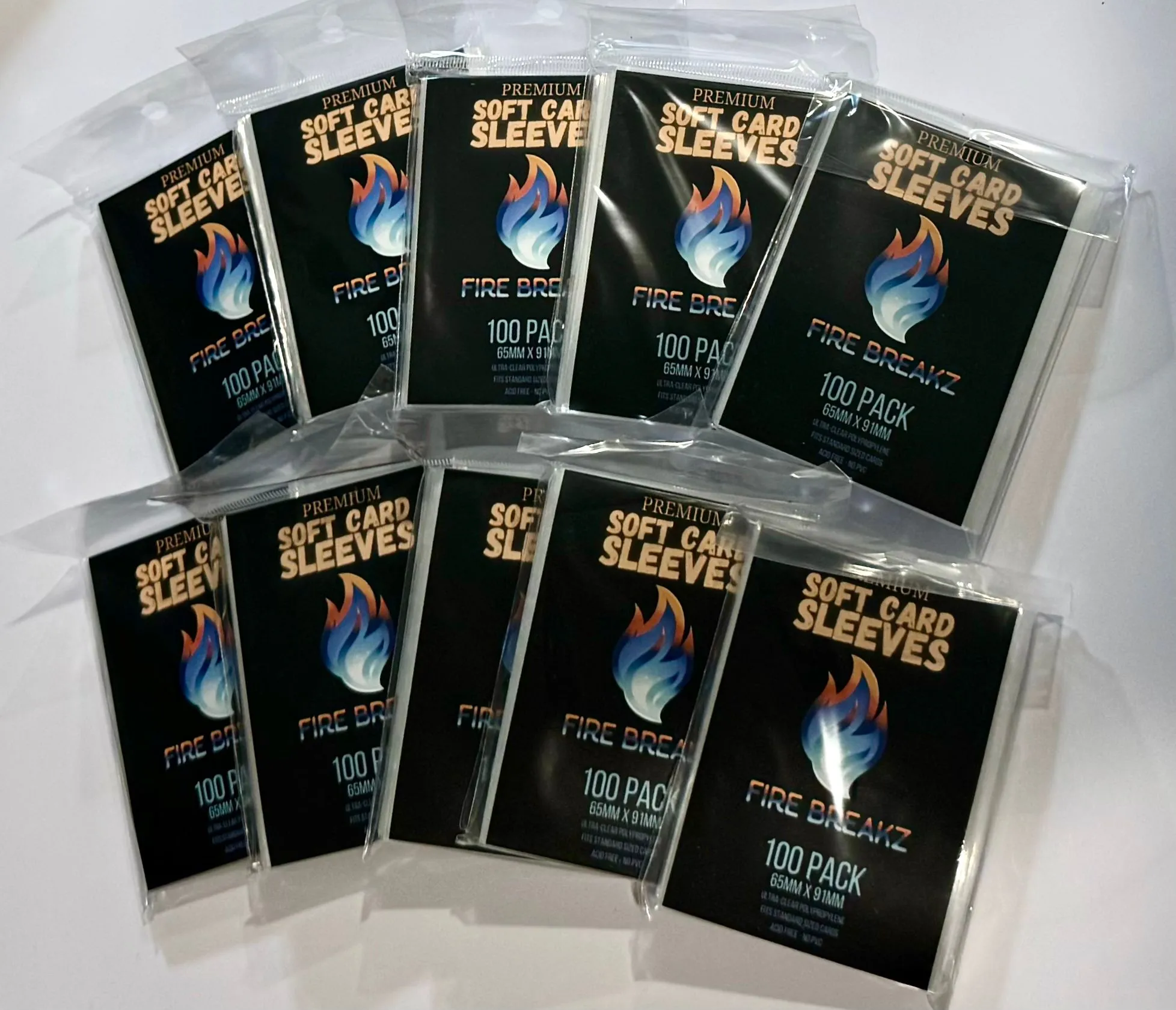10 x Fire Breakz Soft Card Sleeves (100pk)  Whatnot: Shop, Sell, Connect