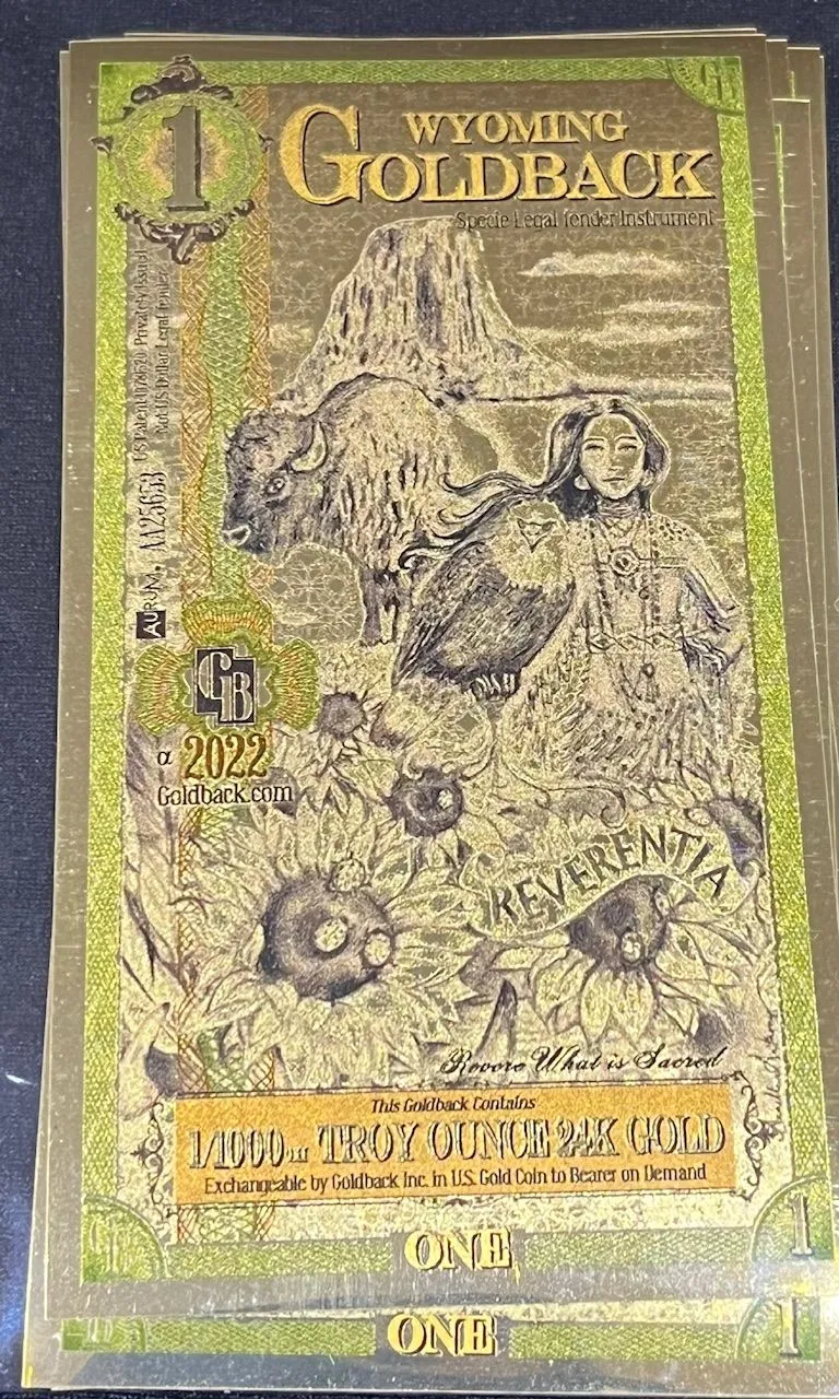 Product image for _2022 Wyoming 1 Goldback (Alpha)