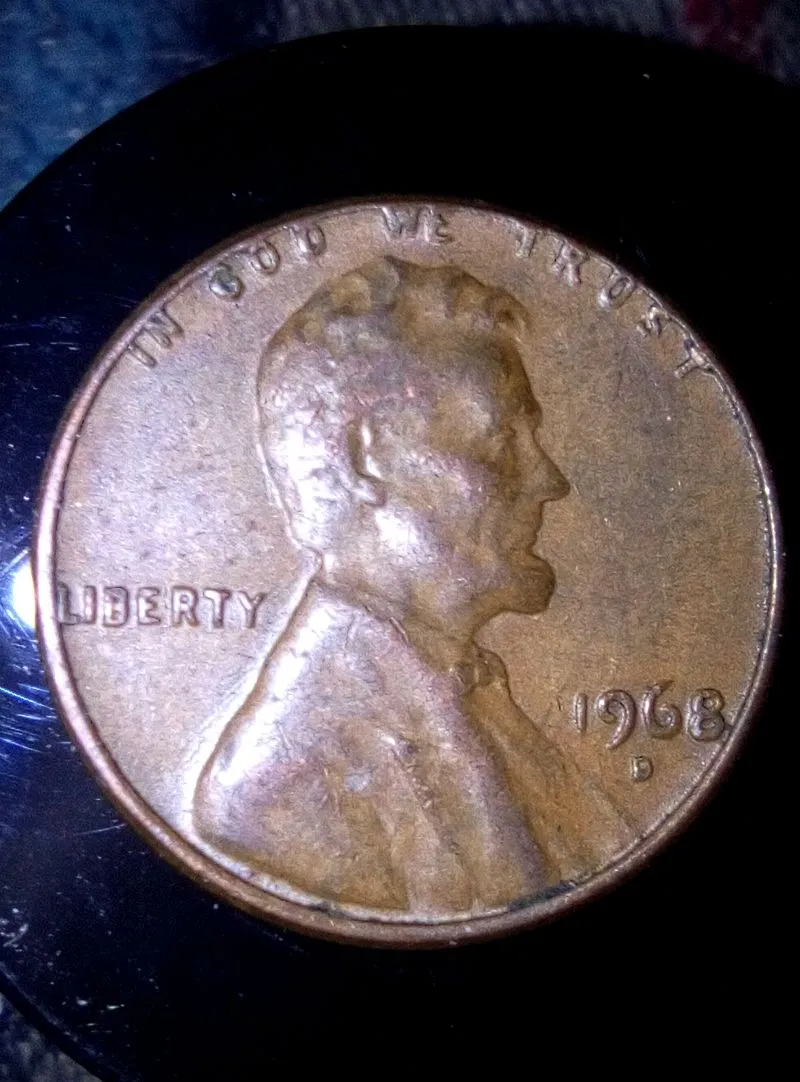 Product image for 1968 D Lincoln Memorial Penny error variety