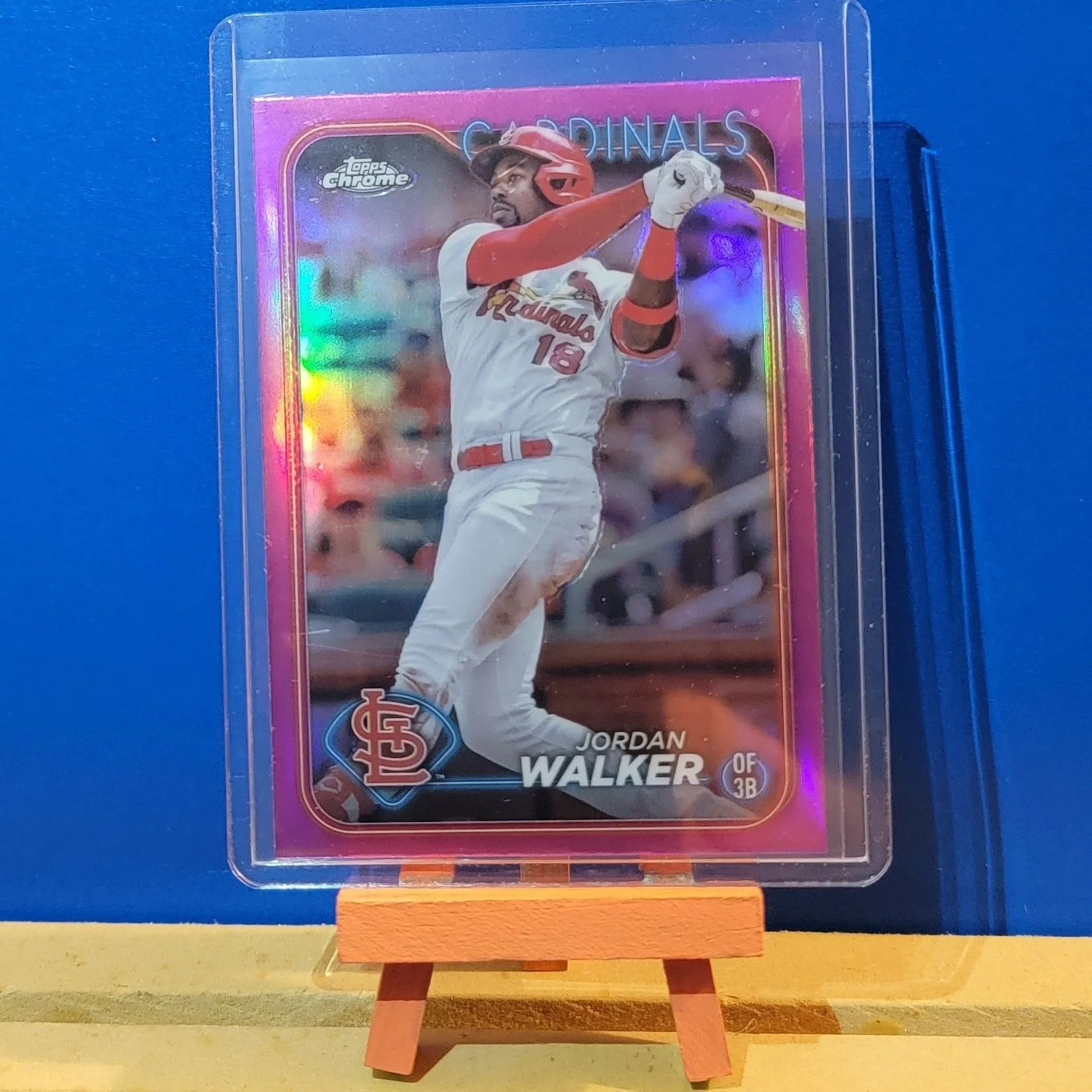 Product image for Jordan Walker Pink Refractor: 2024 Topps Chrome: St. Louis Cardinals