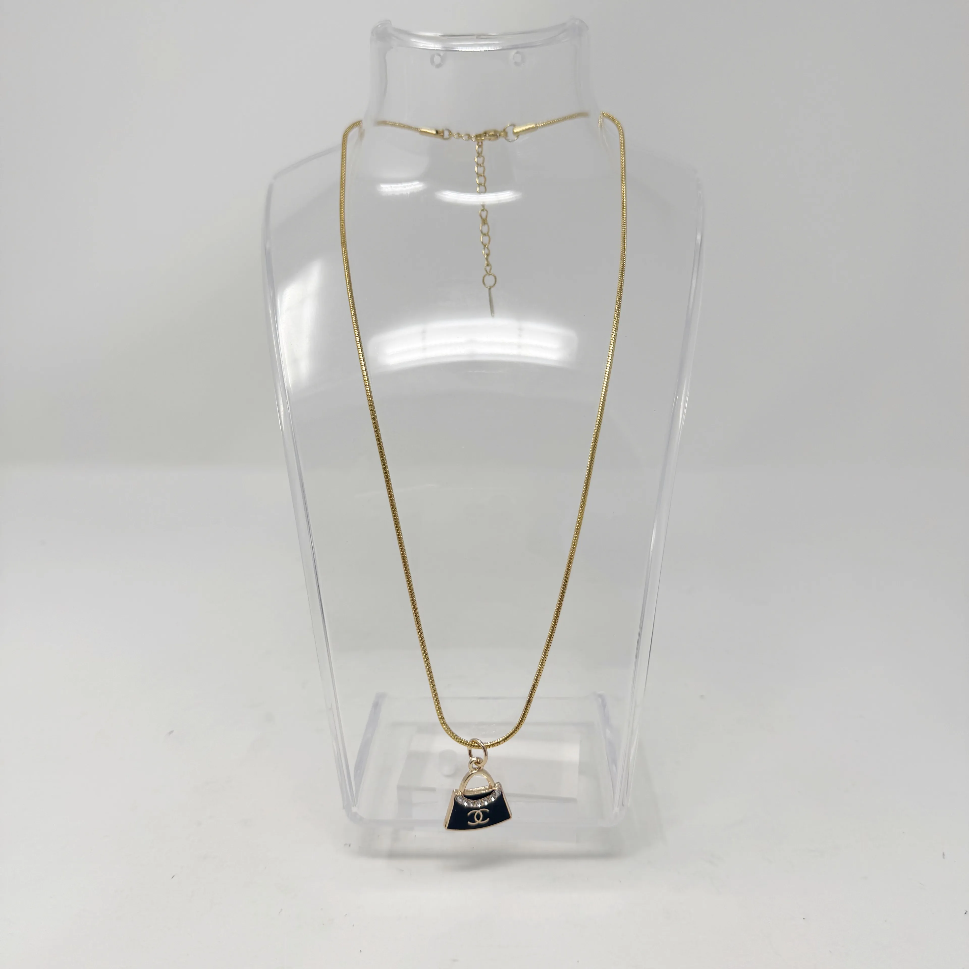 Product image for CHANEL Upcycled Black Purse Necklace