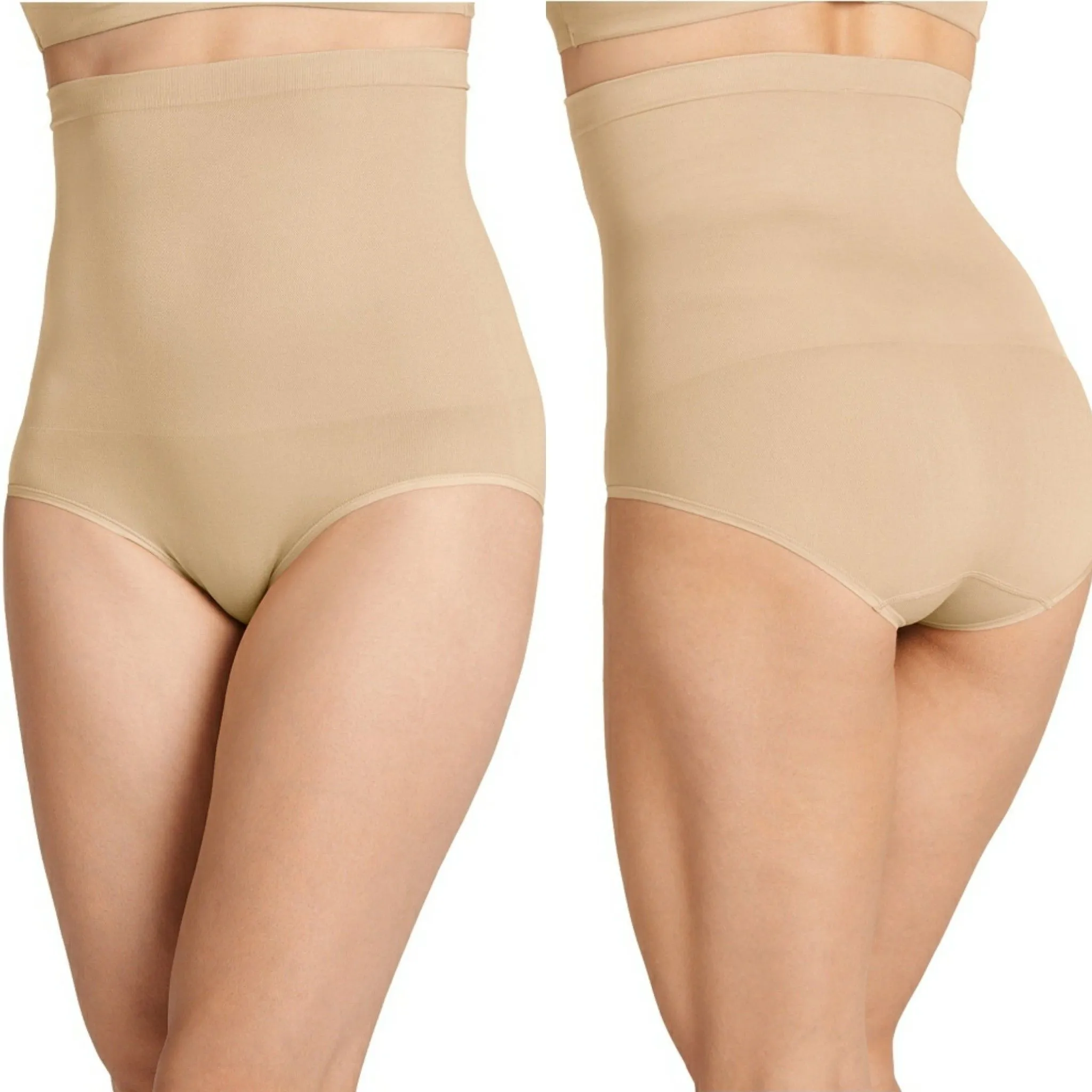 Product image for Jockey Essentials Taupe Seamfree Slimming High-Waist Brief - Large