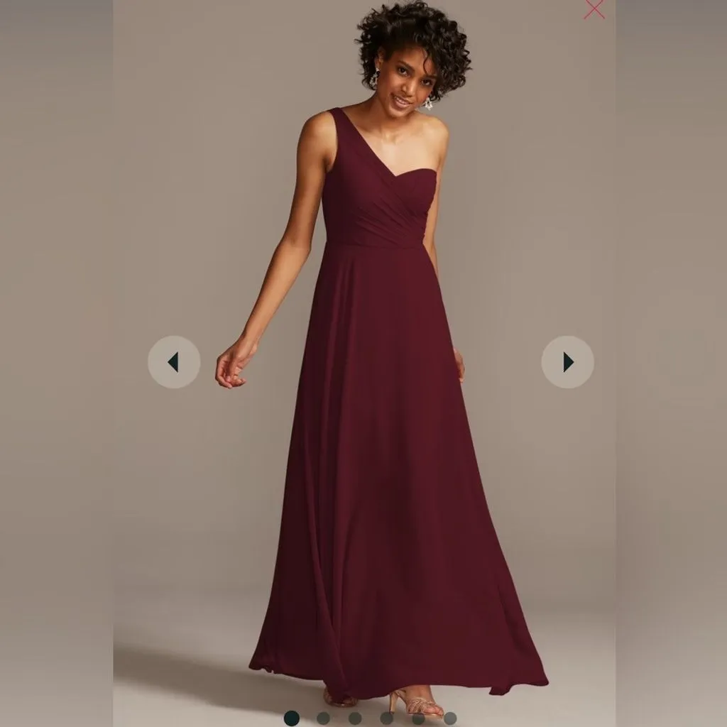 Product image for CELEBRATE DB STUDIO Wine 10 Full Skirt Dress with One Shoulder STYLE# F20062