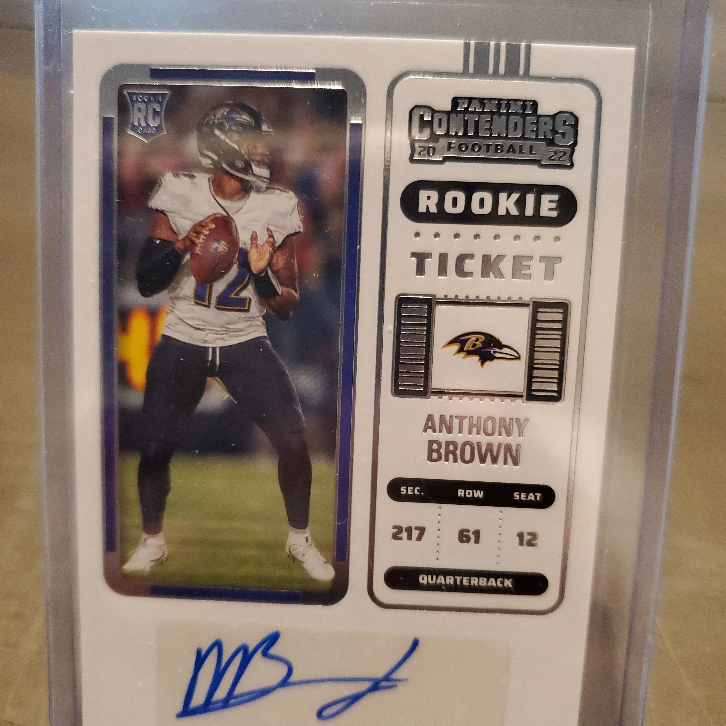 Product image for 2022 Contenders Anthony Brown Auto Ravens rookie