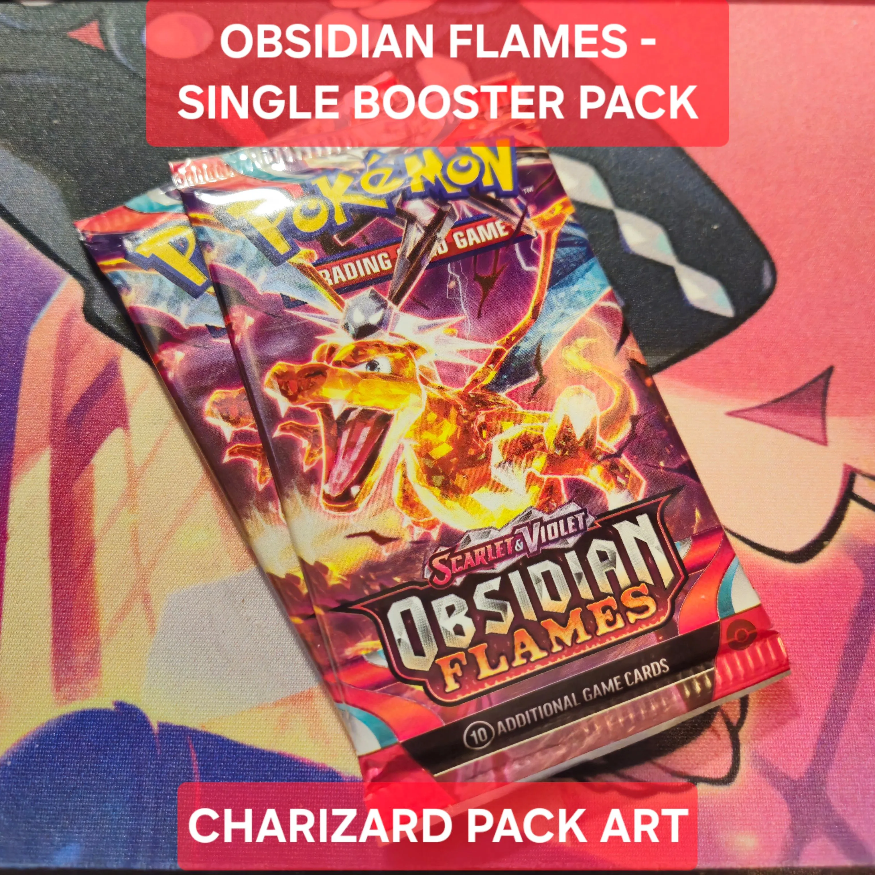 Product image for POKÉMON TCG - SCARLET & VIOLET - OBSIDIAN FLAMES - BOOSTER PACK (CHARIZARD) - ONE (1) PACK