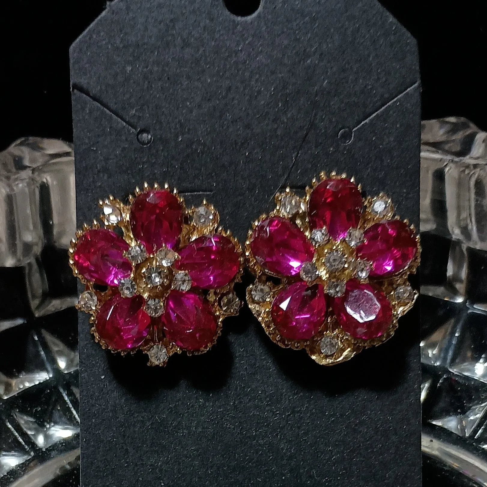 Product image for Beautiful Bright Pink Floral Themed Earrings