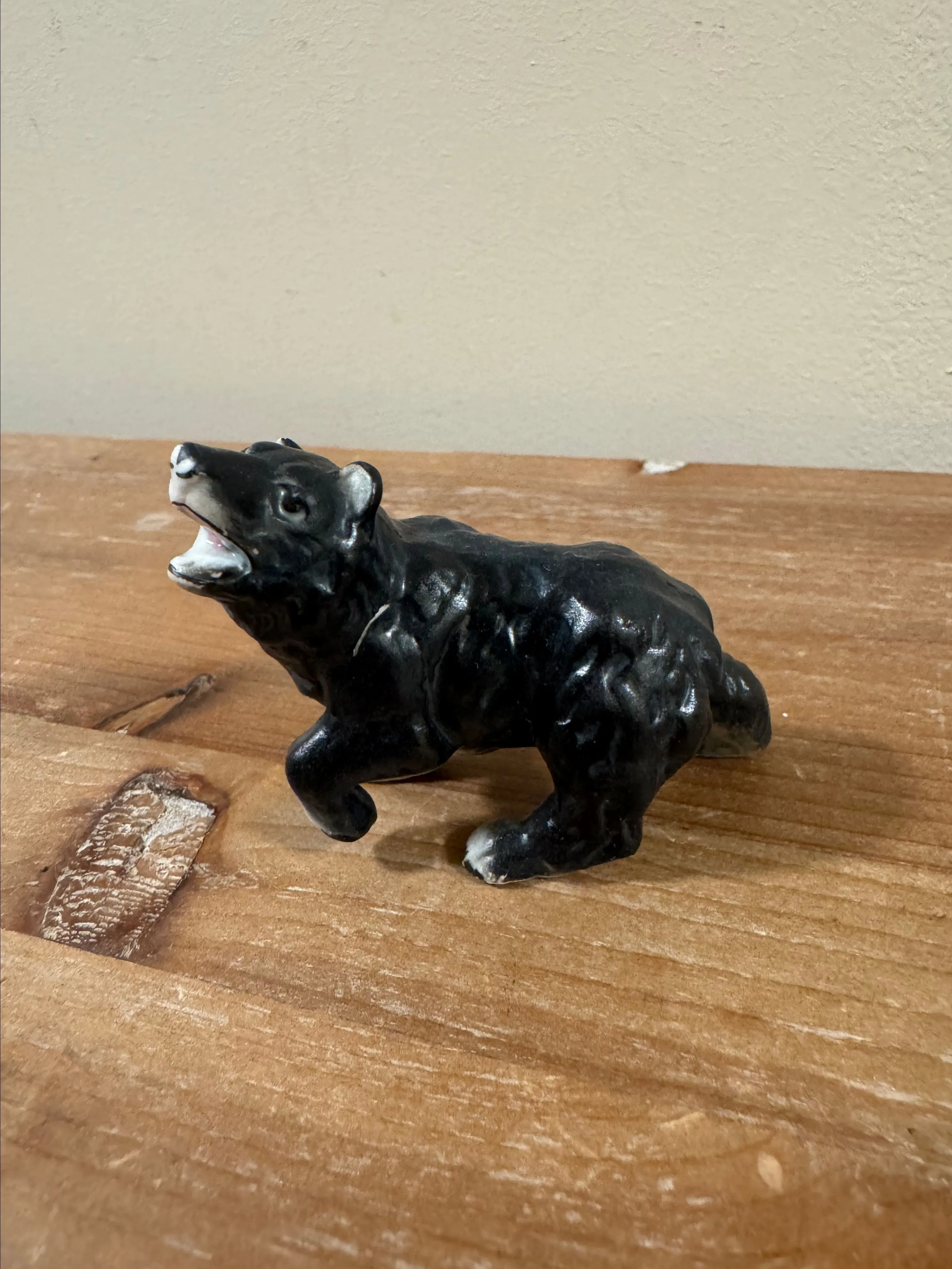 Product image for 346. Vintage Miniature Bone China Black Bear