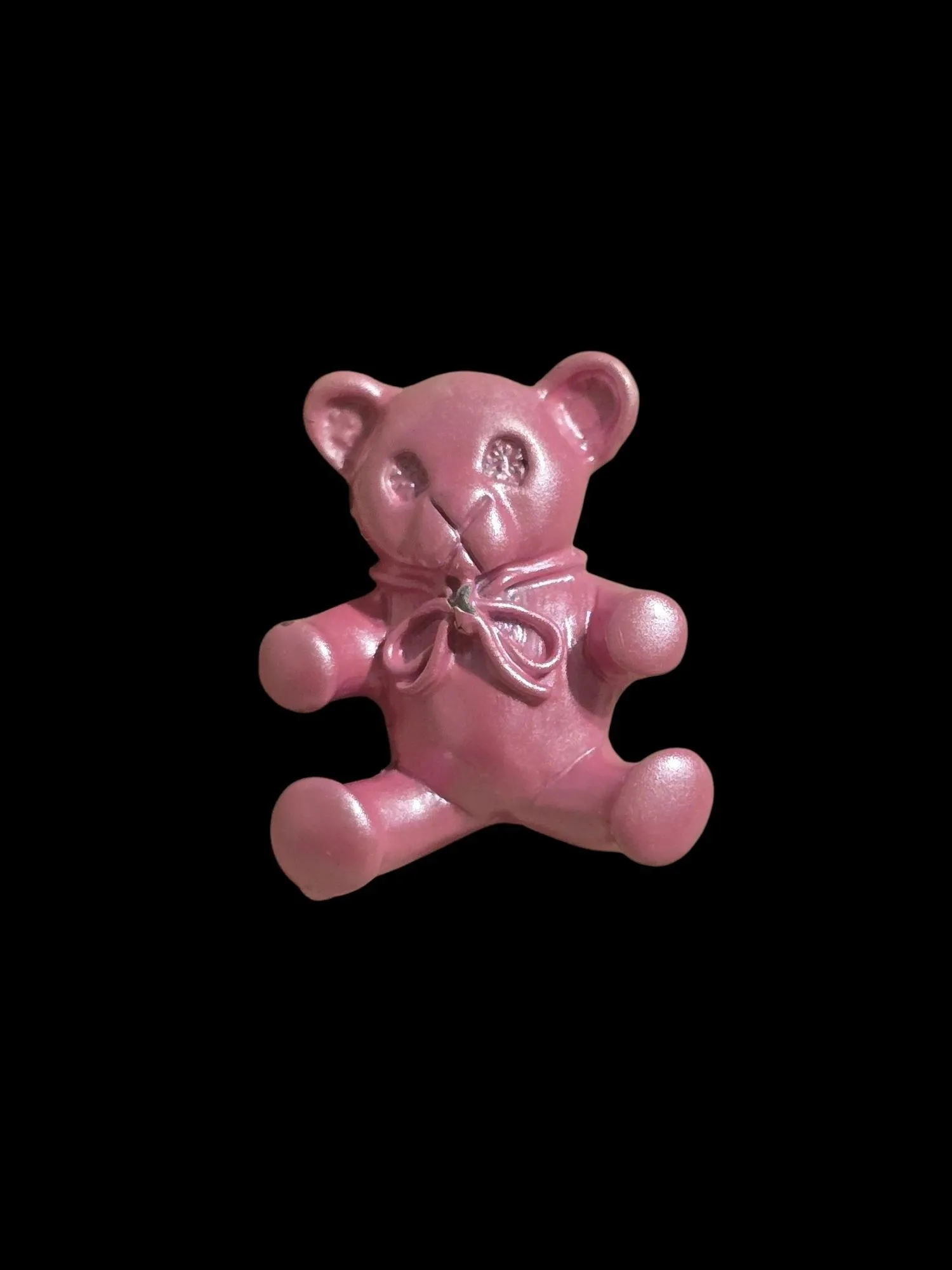 Product image for 006  Vintage 1" Bubblegum Pink Enamel Teddy Bear Brooch