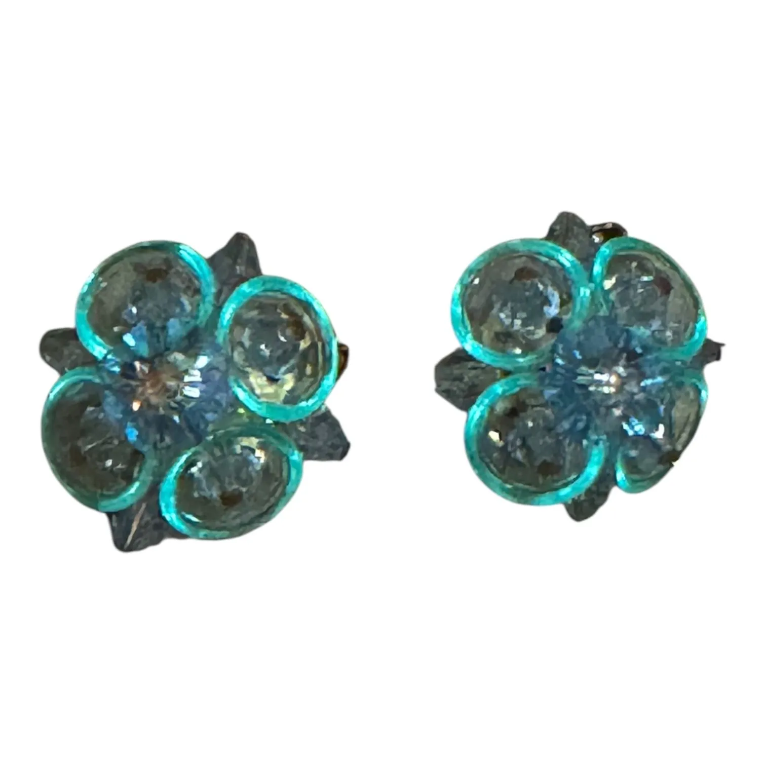 Product image for 12.  Vintage Glass Clip On Earrings