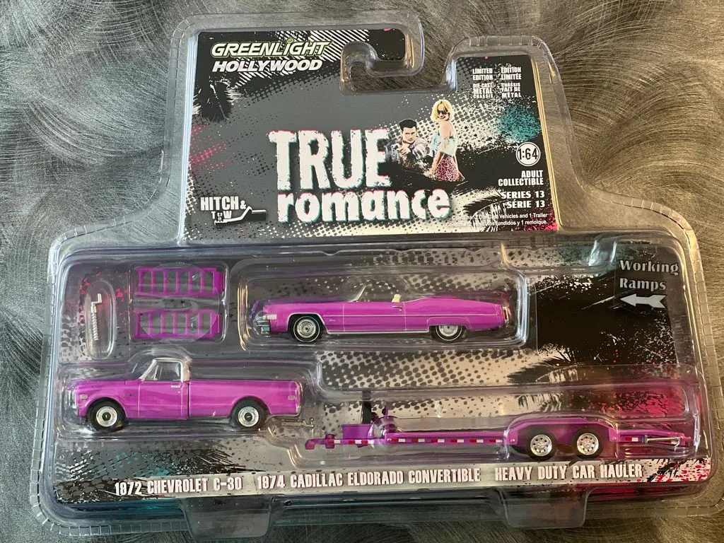 Product image for GL Hitch & Tow Hollywood - True Romance - 1972 Chevrolete C-30/1984 Cadillac Eldorado Convertible/Heavy Duty Car Hauler