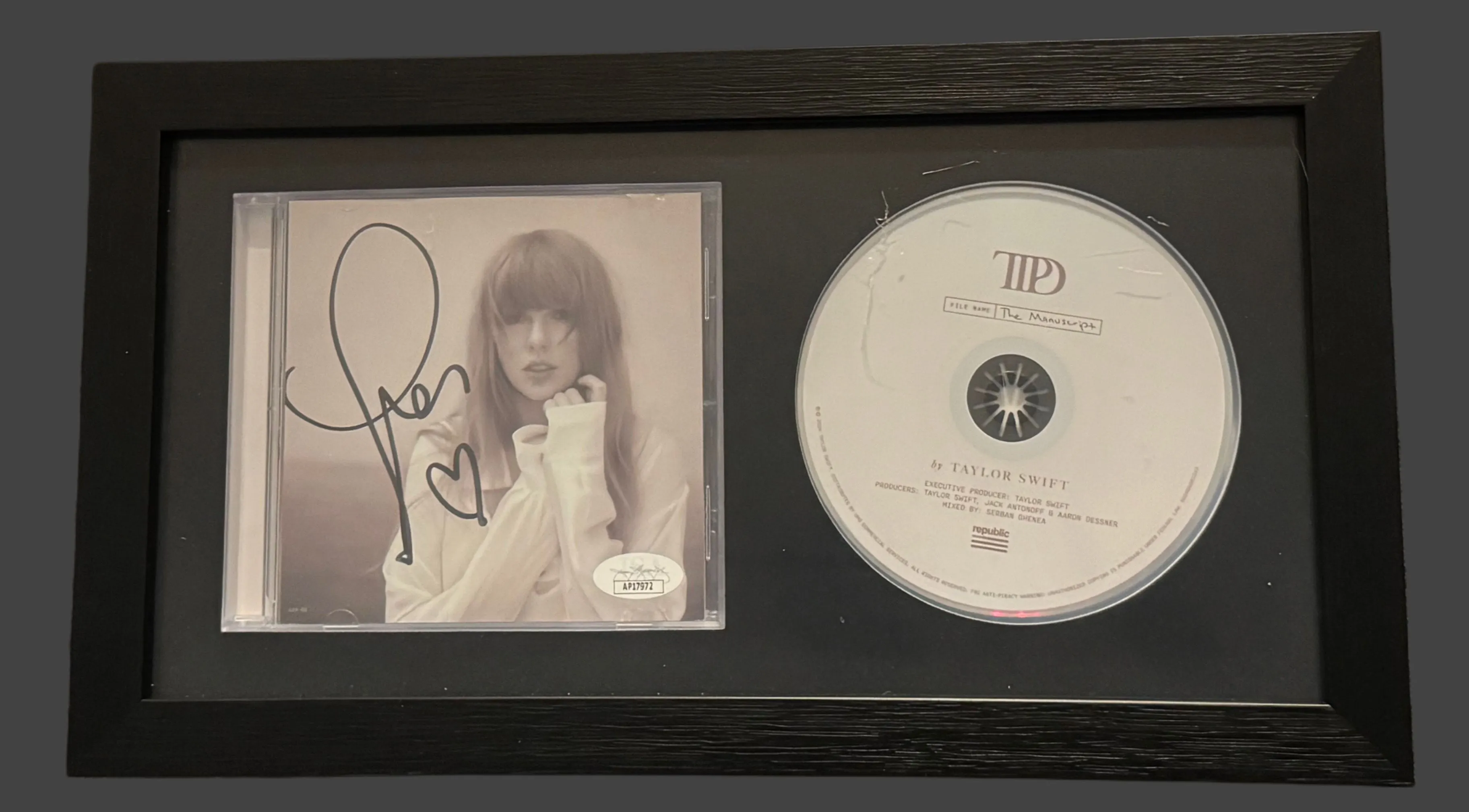 Product image for Autographed Taylor Swift CD Cover - Framed | Authenticated by JSA