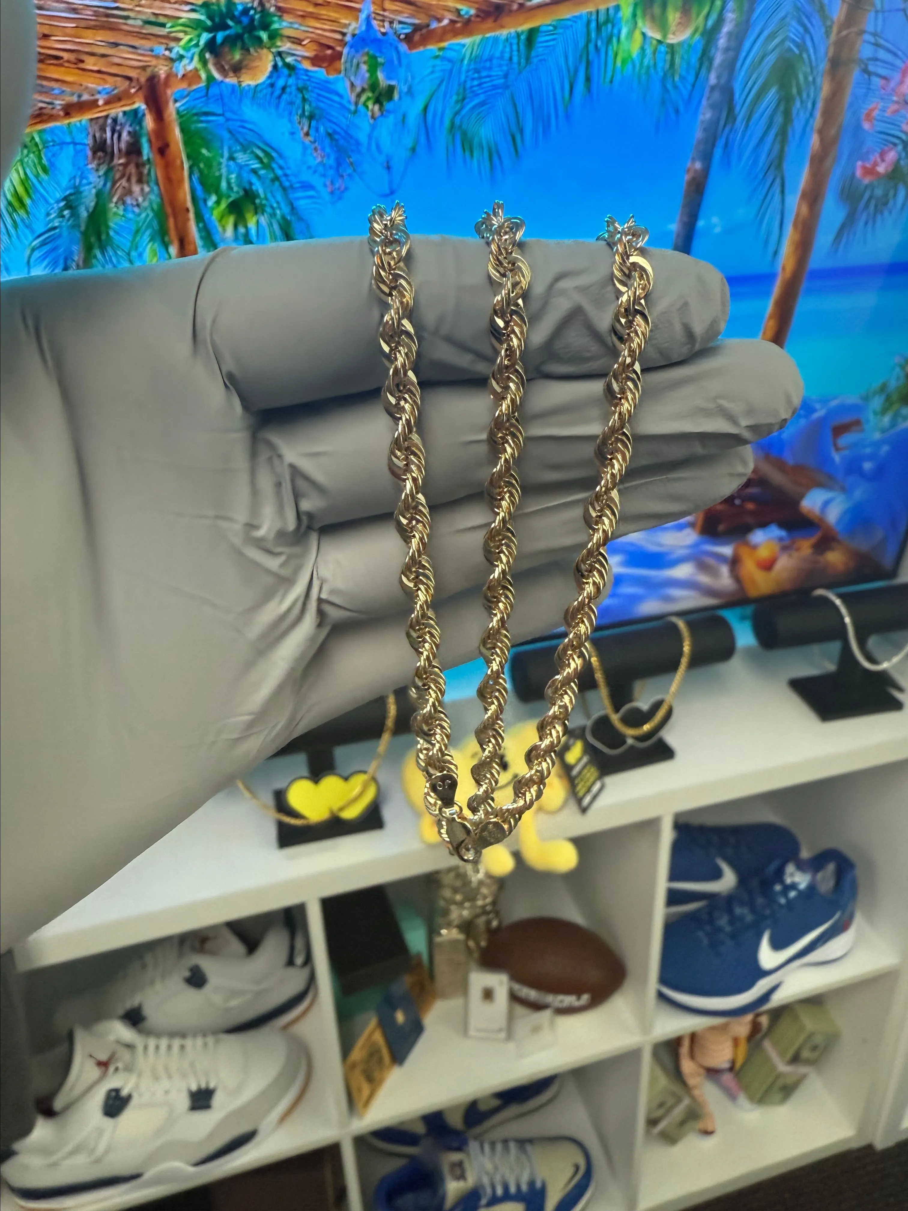 Product image for 10k yellow gold 5mm Rope chain