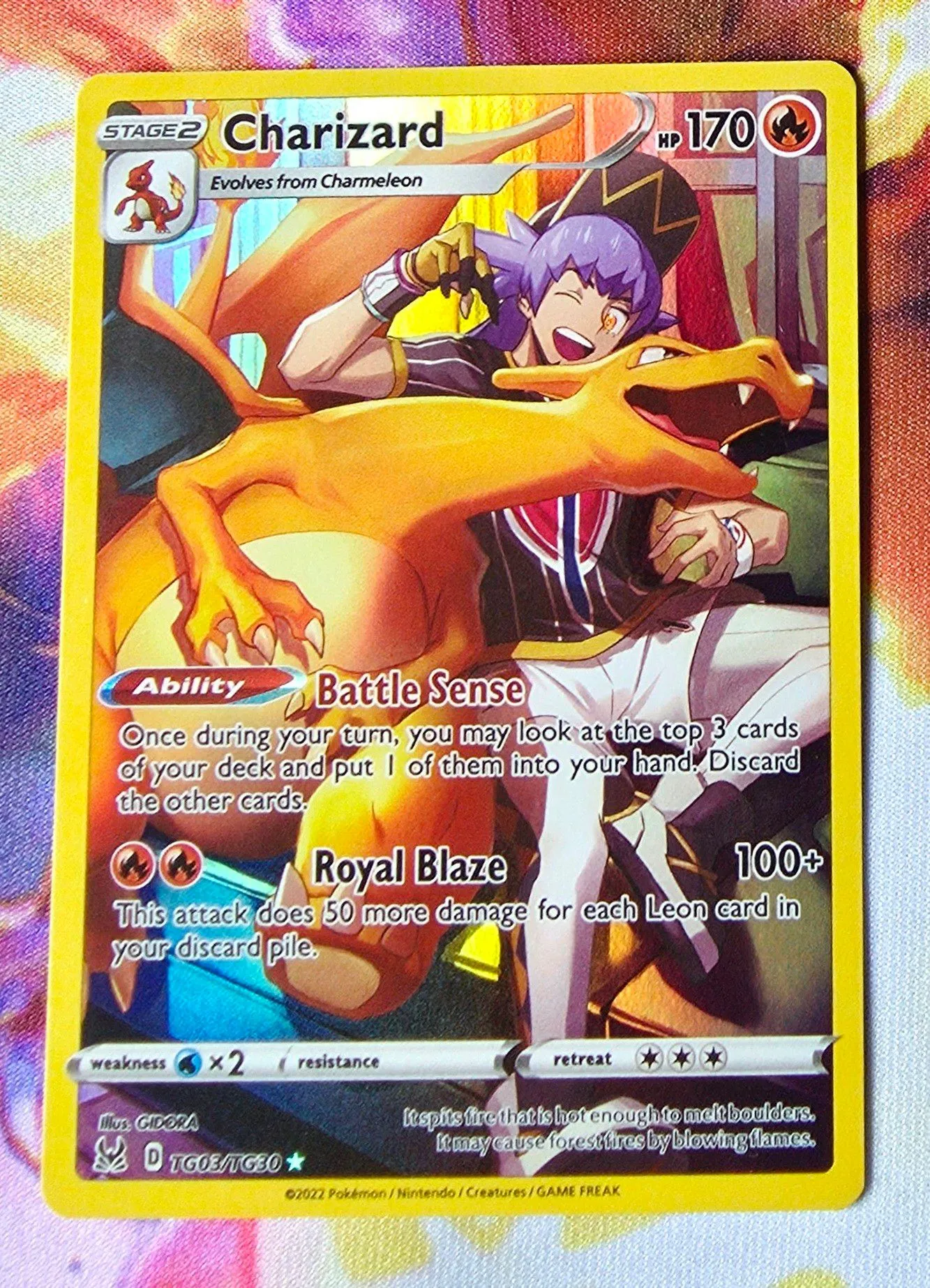 Pokmon TCG  Charizard w/ Leon  Trainer Gallery TG03/TG30  Full Art Holo   Whatnot: Shop, Sell, Connect
