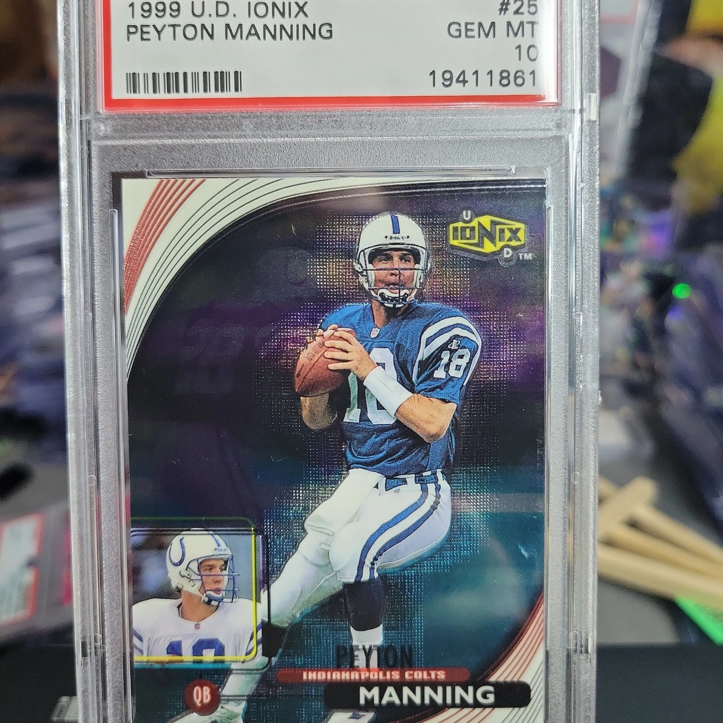 Product image for 1999 U.D. Ionix Peyton Manning 25  PSA GEM MT 10