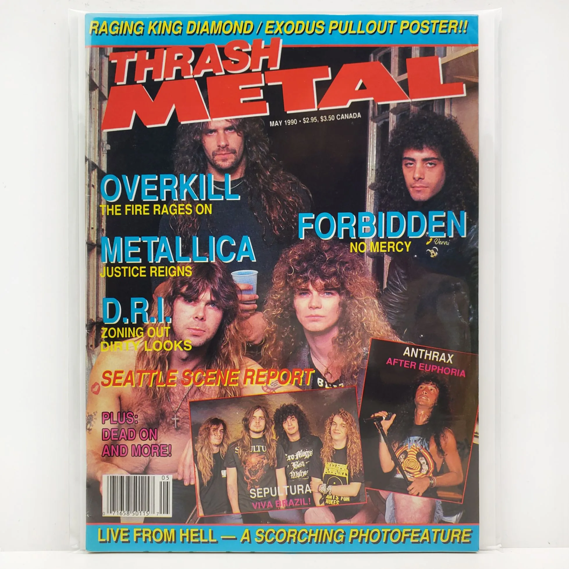 Product image for Thrash Metal Magazine Metallica Anthrax Soundgarden DRI May 1990 Unread Stock