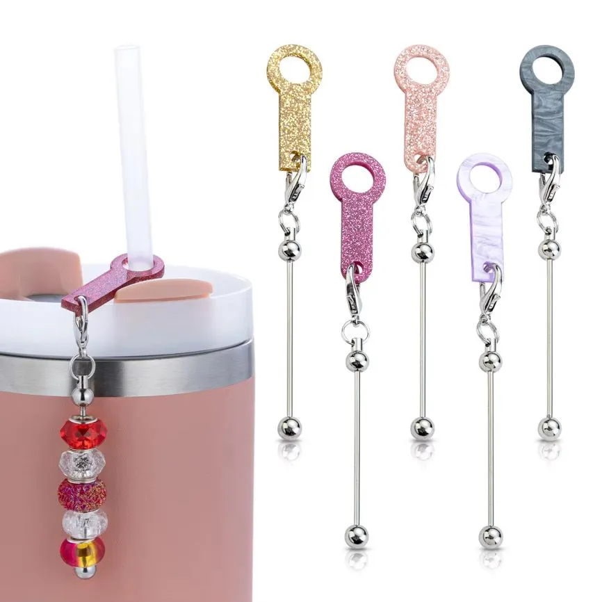 Product image for CRAFTS: 10pc Beadable Tumbler Straw Charm Holder - ASSORTED