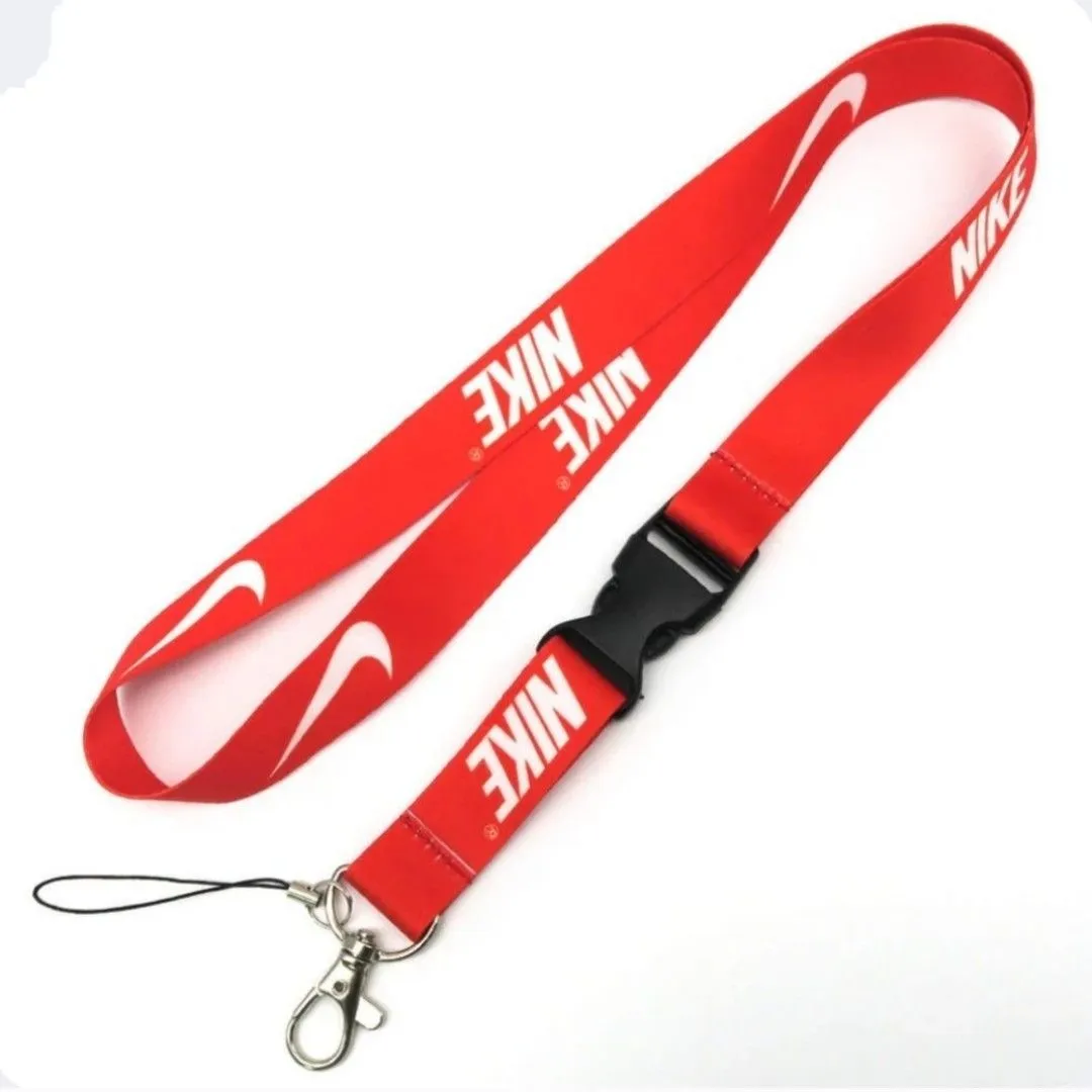 Product image for Red Nike Breakaway Lanyard One Size Quick Release Key Chain ID Holder