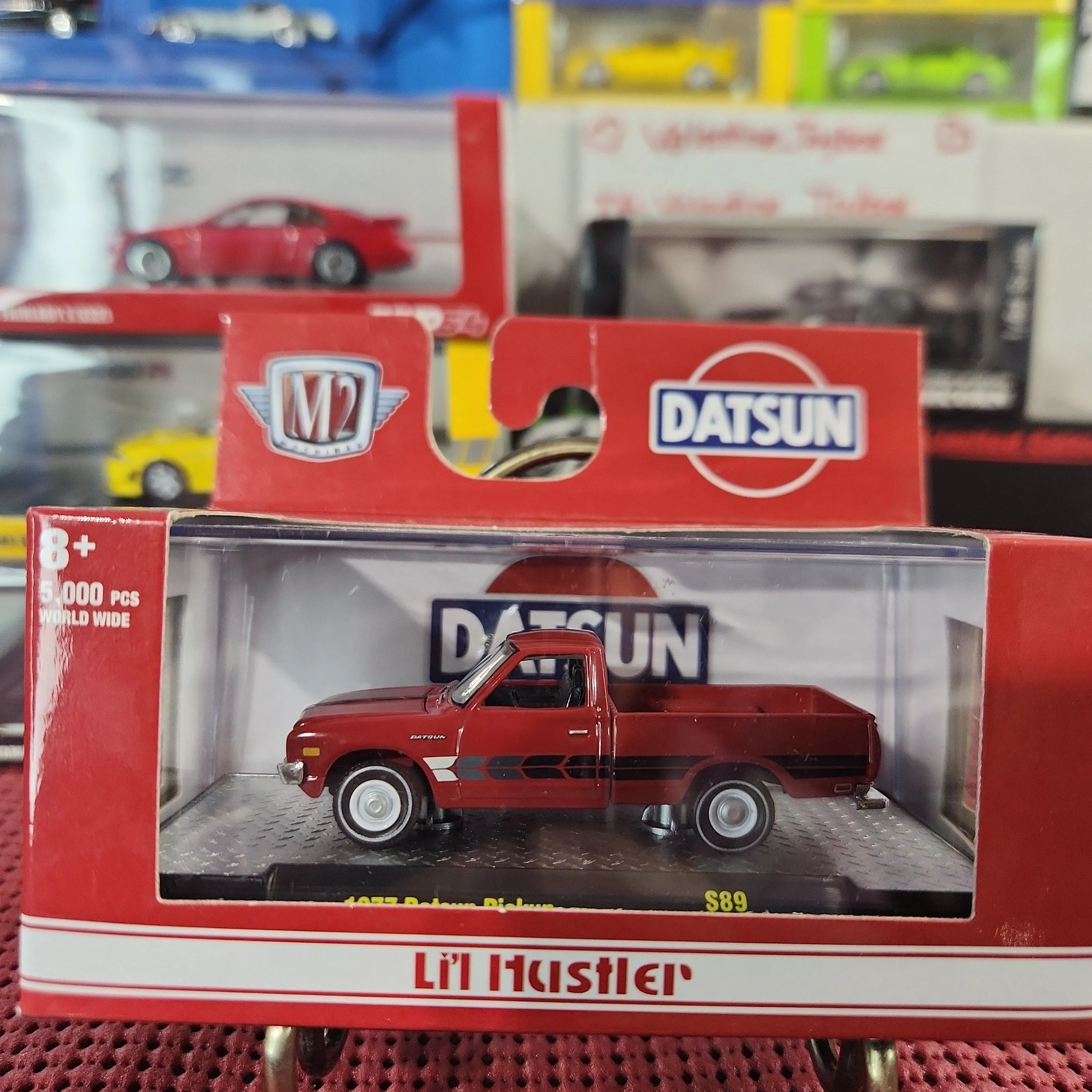 Product image for M2 Machines Li'l Hustler 1977 Datsun Pickup red