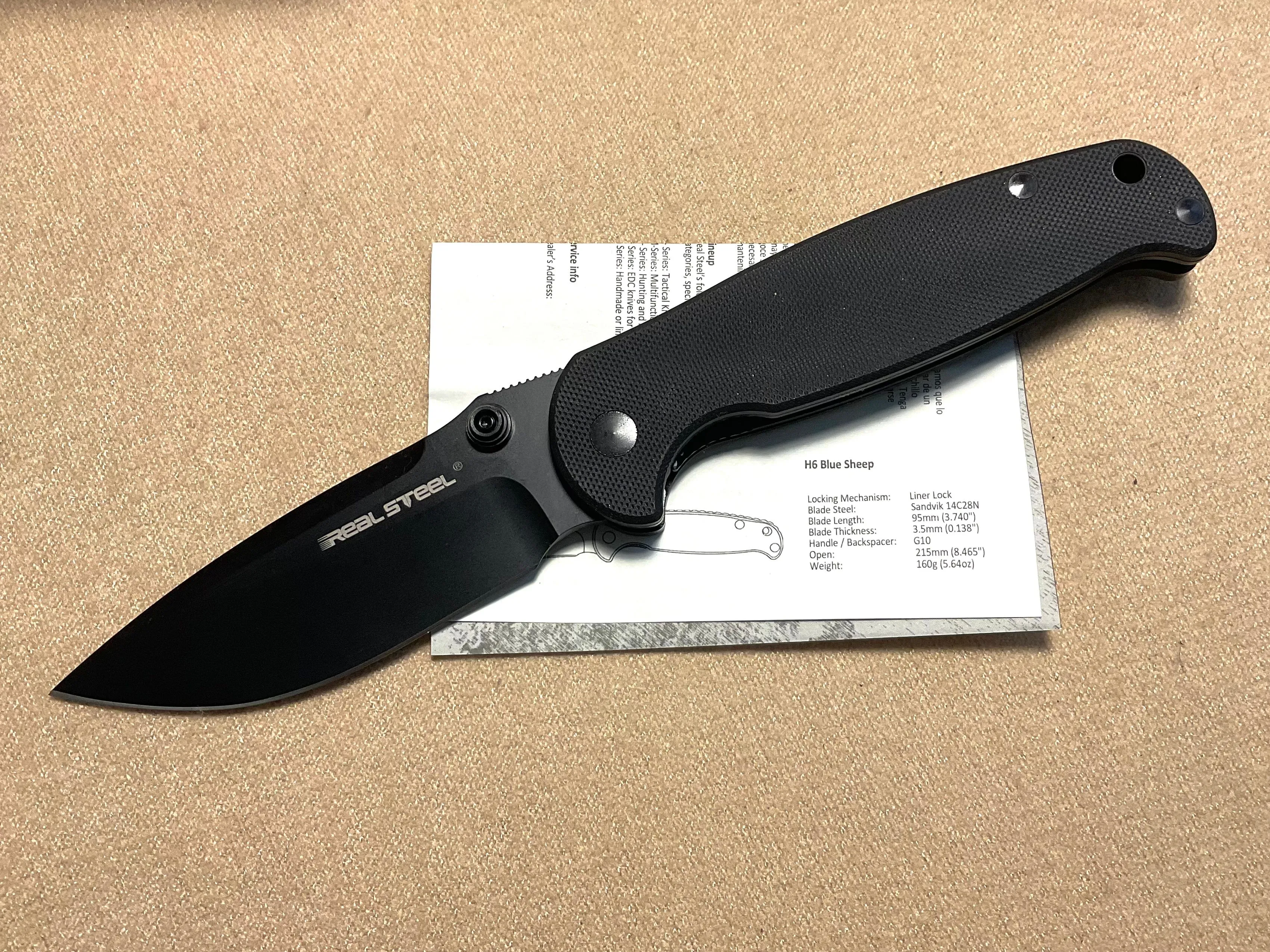 Product image for Real Steel Knives H6 Blue Sheep Black #7765