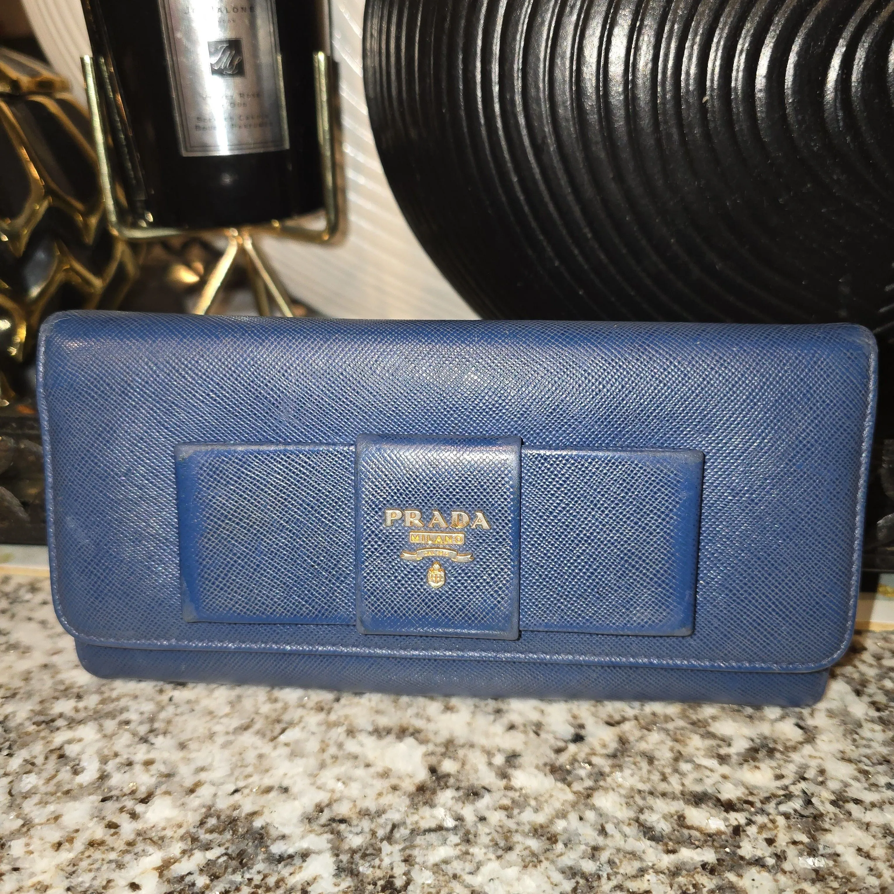 Product image for Navy Blue Saffiano Leather Wallet 