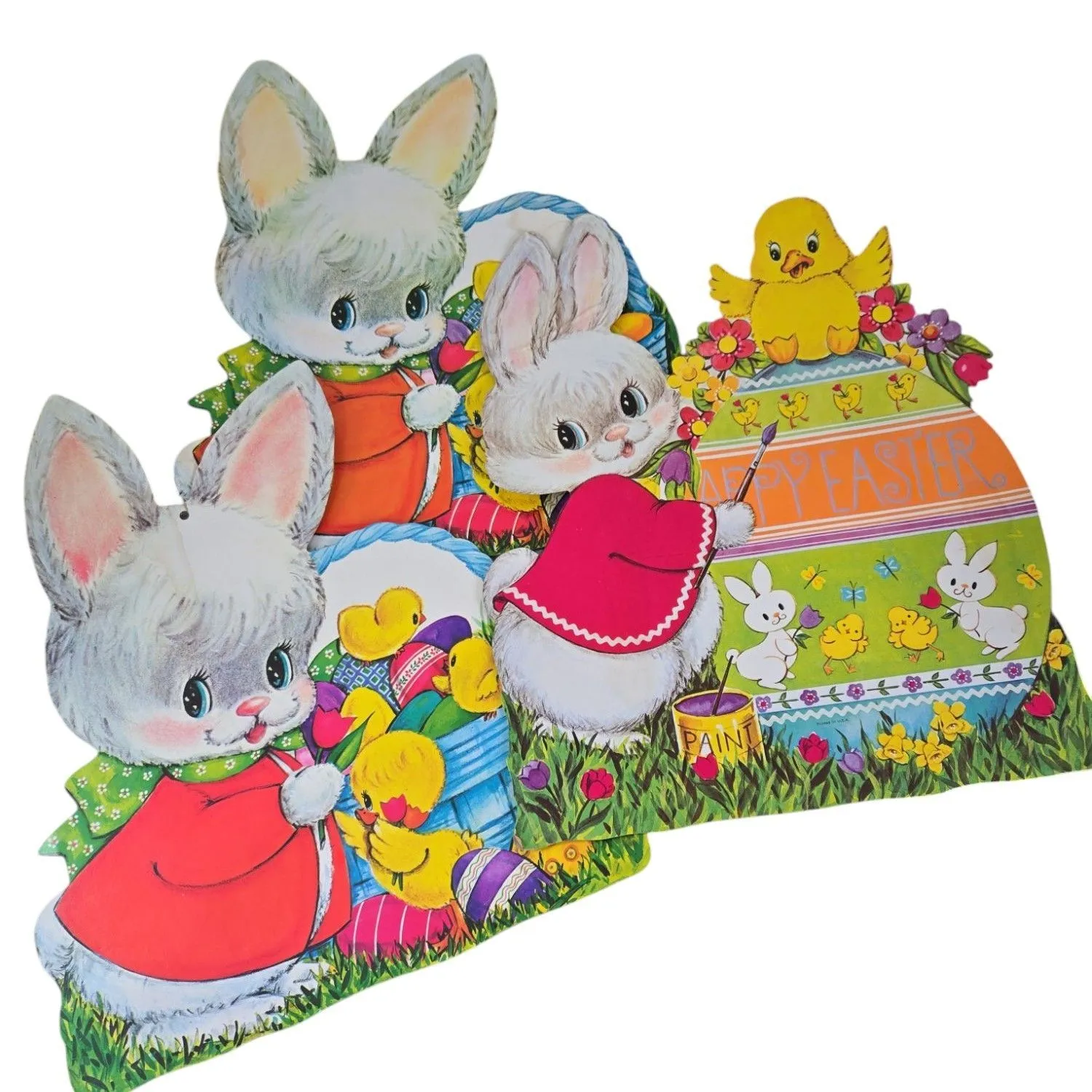 Product image for #53 3 Vintage Easter Carboard Decorations