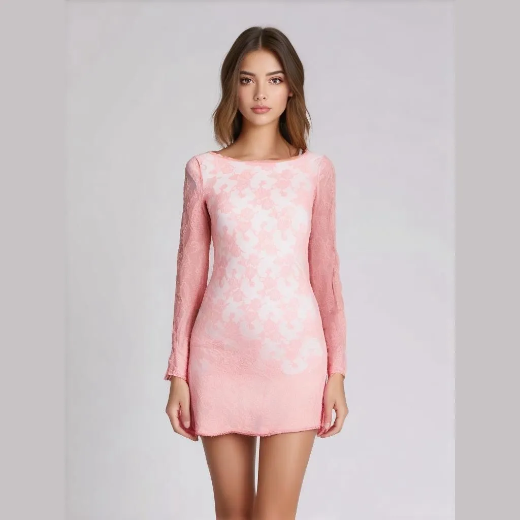 Product image for Women's Victoria's Secret Pink Lace Mini Dress S/P