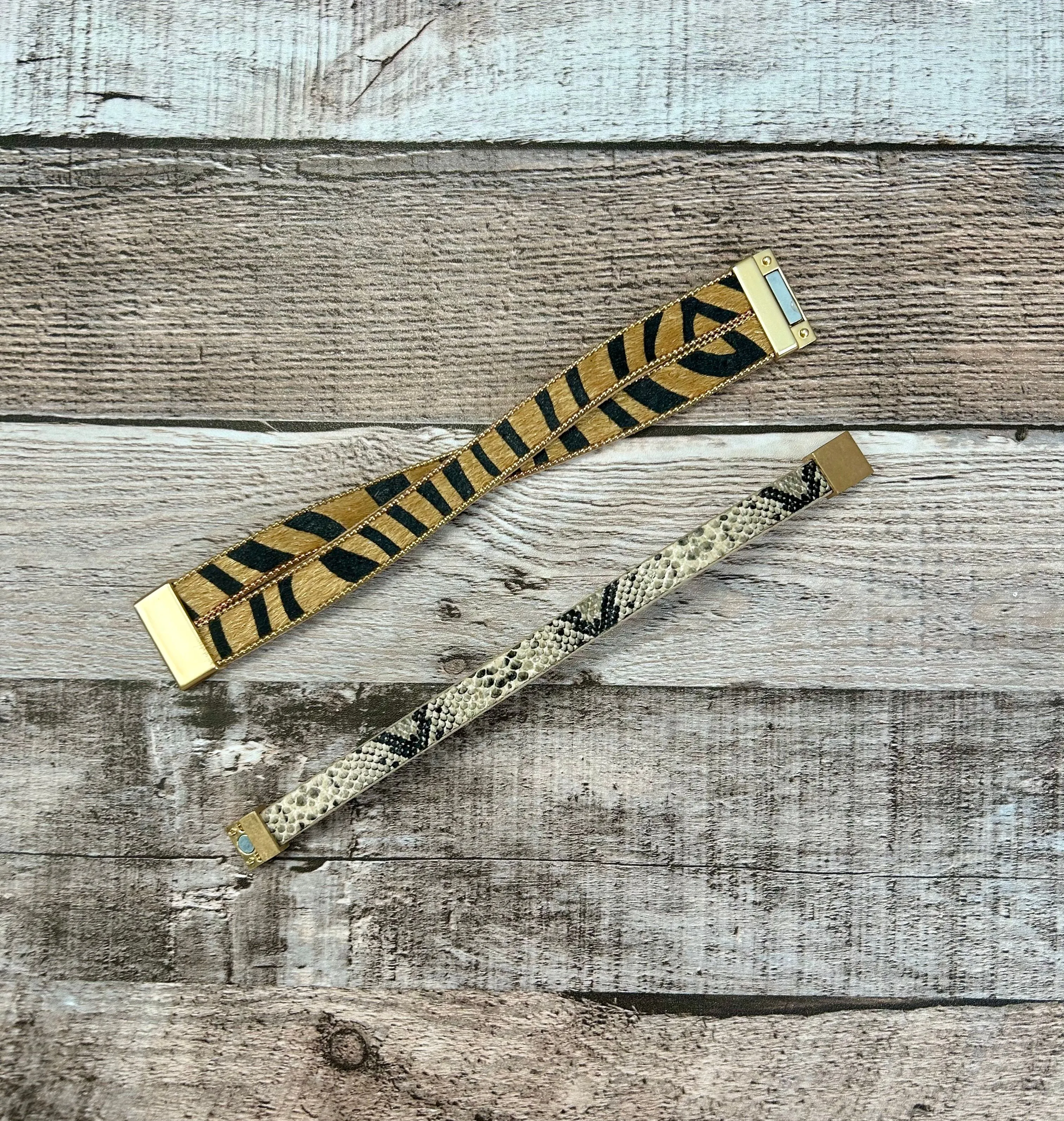Product image for Animal Print Magnetic Bracelets Tiger Print Snake Print Trendy