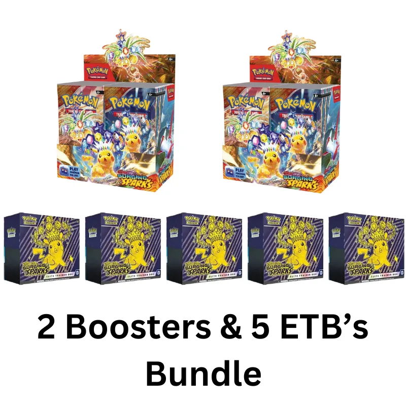 Pokemon: Surging Sparks - English Booster Box & ETB Bundle *2 Boosters & 5  ETB's*  Whatnot: Shop, Sell, Connect