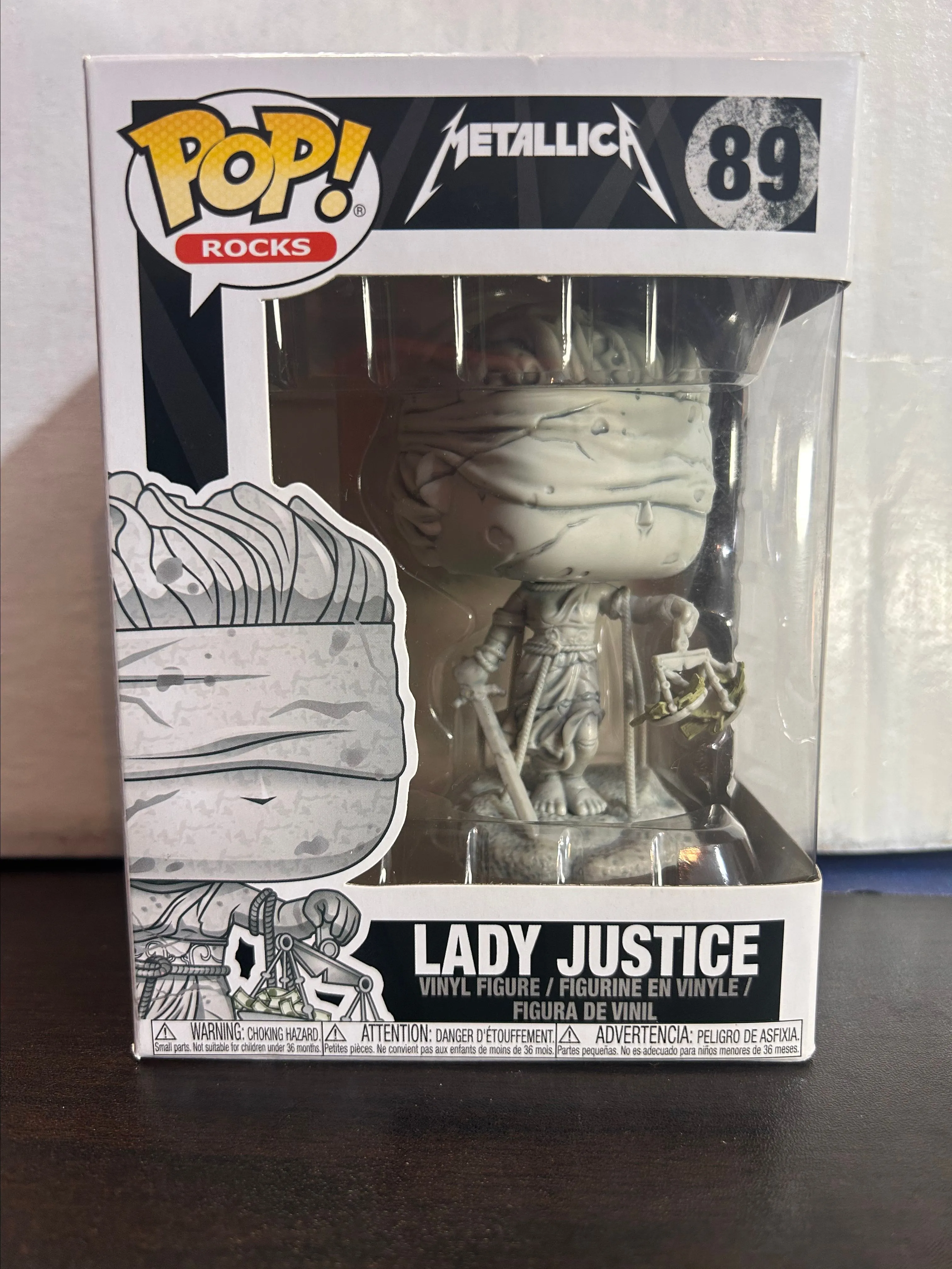 Product image for Lady Justice Metallica Rocks Vaulted Funko Pop 89 With Protector